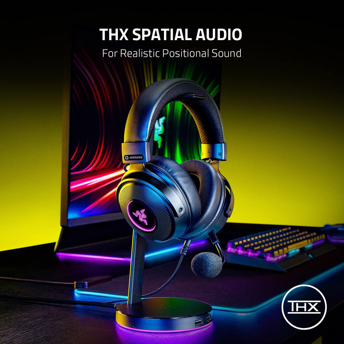 Razer Kraken V3 X USB - Wired USB Gaming Headset (ultra-lightweight at 285g, TriForce 40mm drivers, HyperClear Cardioid Microphone, 7.1 surround sound, Chroma RGB) Black