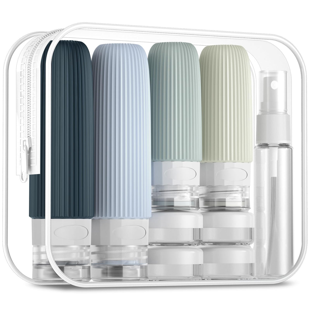 Mrsdry Travel Bottles for Toiletries, 16 Pack Silicone Travel Bottles Set, Leakproof Travel Size Toiletries, BPA Free Travels Containers for Toiletries, Traveler Accessories for Shampoo Conditioner