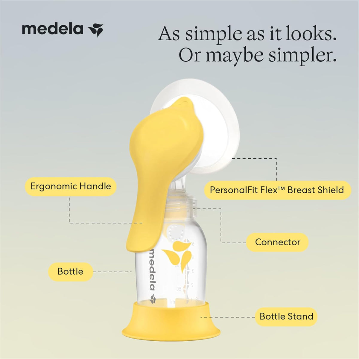 Medela Harmony Manual Breast Pump, Compact Swiss Design with PersonaFit Flex Shields and Medela's 2-Phase Expression Technology