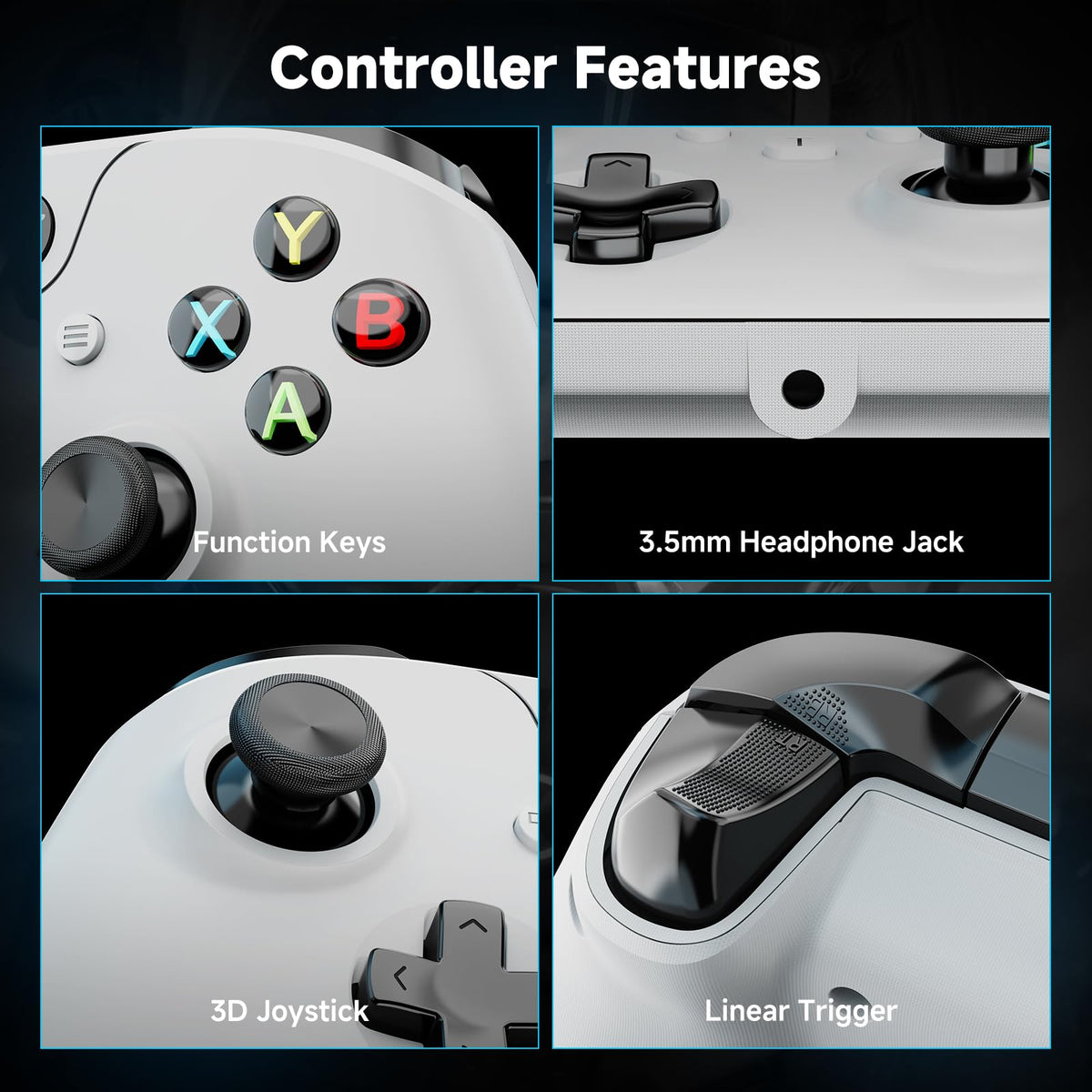 YCCTEAM Wired Controller for Xbox One, Wired Xbox one USB Gamepad Controller Compatible with Xbox One/S/X/PC Windows 10/11 with 3.5mm Headset Audio Jack (black)