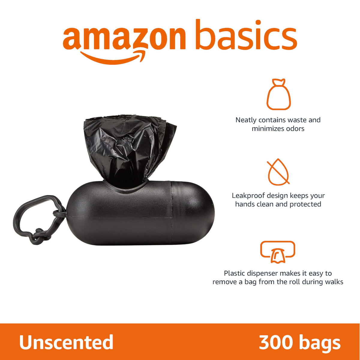 Amazon Basics Dog Poop/Waste Bags without Dispenser, Lavender, 300 Bags (20 Packs of 15 Bags)