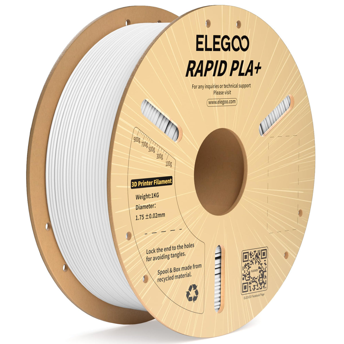 ELEGOO Rapid PLA Plus 3D Printer Filament 1.75mm Bundle 8 Colours 8 * 250g