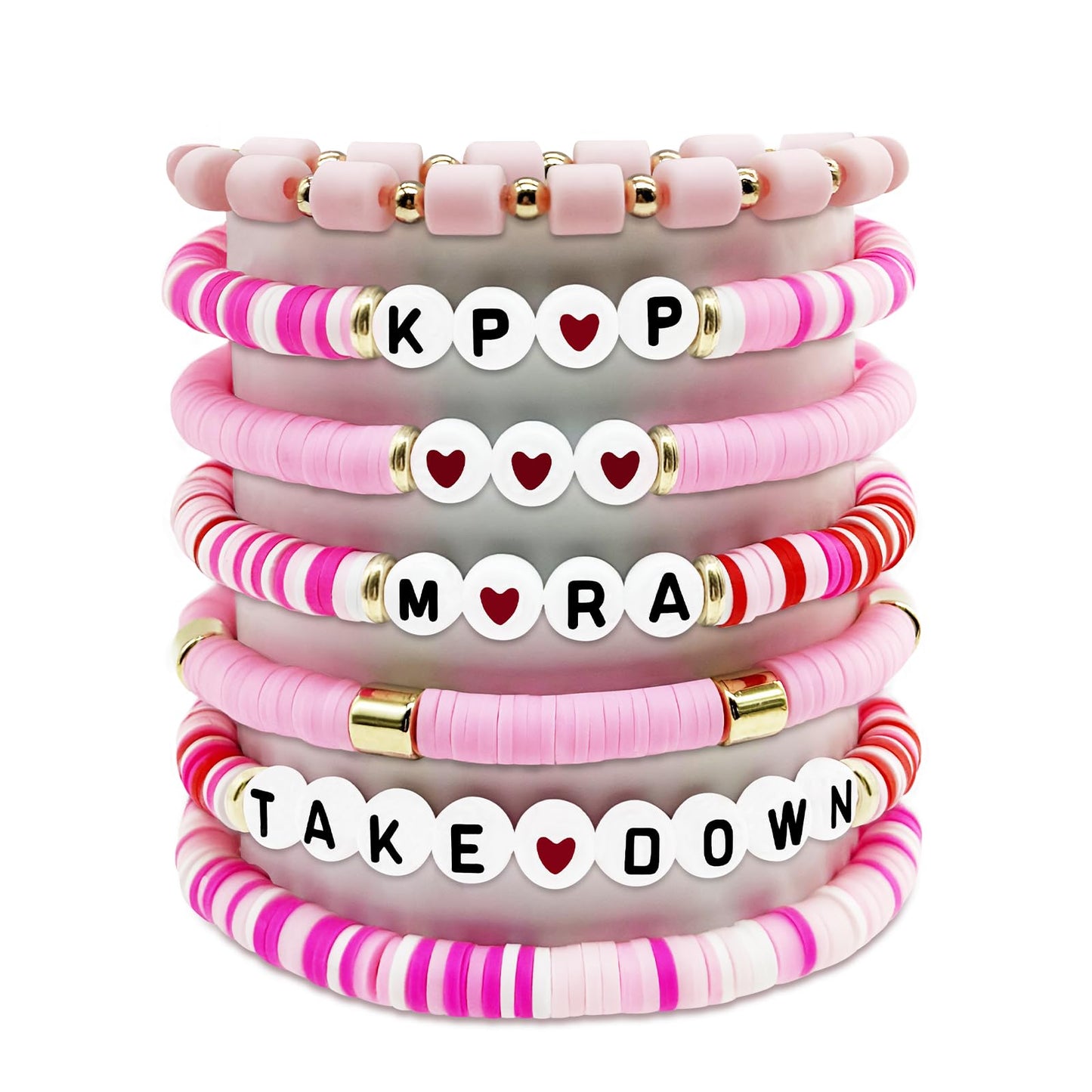 For Grils Bracelet Korea-pop DemOn Friendship Merch Bracelets Stackable Stretch Hunters Singer Inspired Letter Bracelets for Girls Women Fans Valentine's Day Birthday Easter Gifts