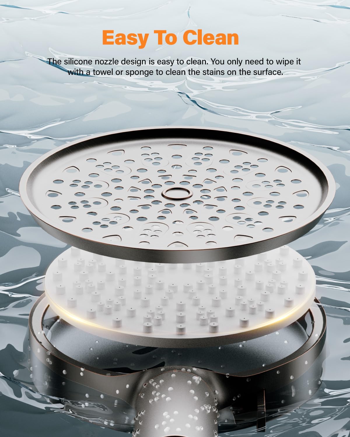 Cobbe Hard Water Filter Shower Head with 1.5m Hose and Holder