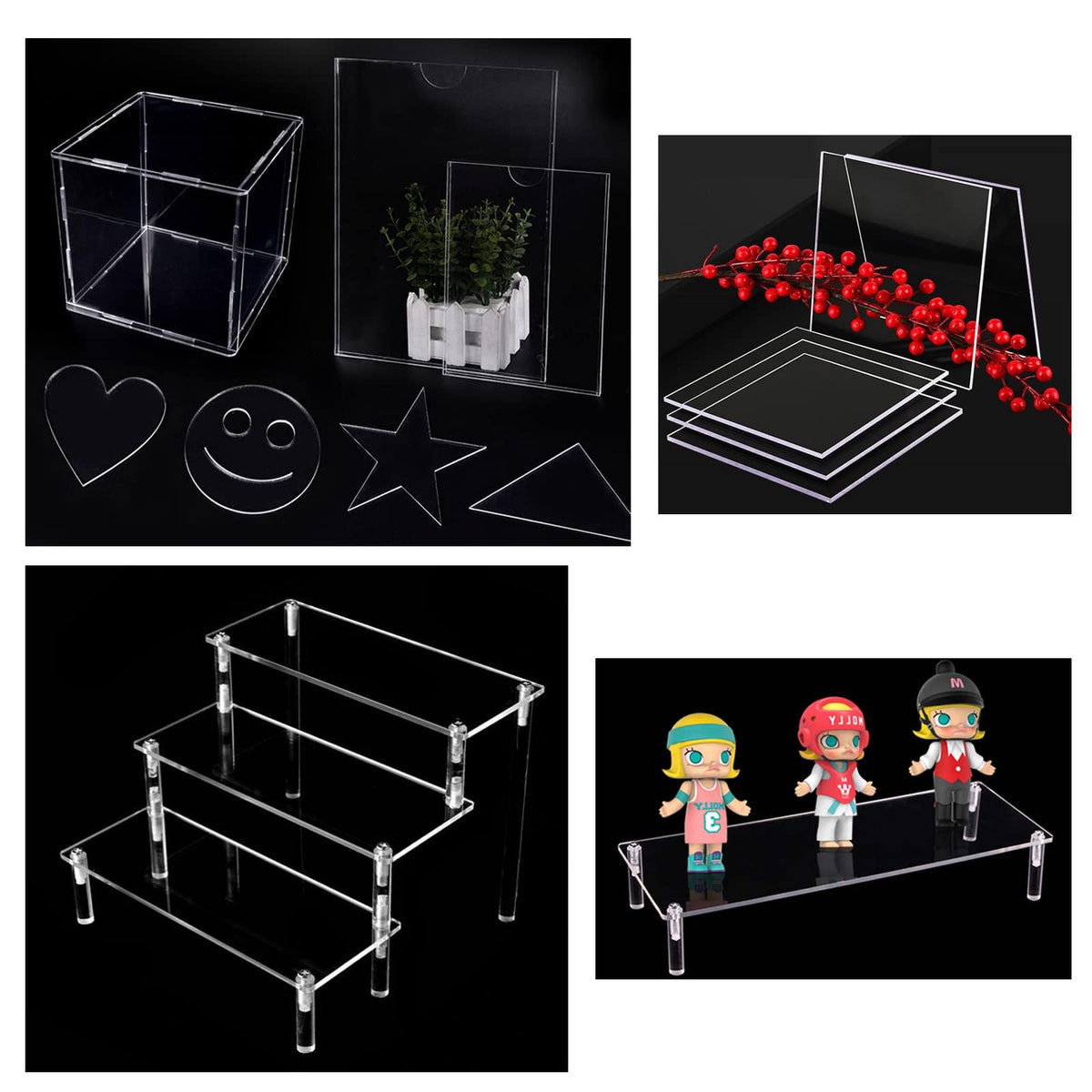 A4 Clear Acrylic Sheets - 210mm x 297mm x 6mm Clear Plastic Acrylic Sheet, Transparent Plastic Sheet Panels for Decoration, Display, Picture Frame, Painting