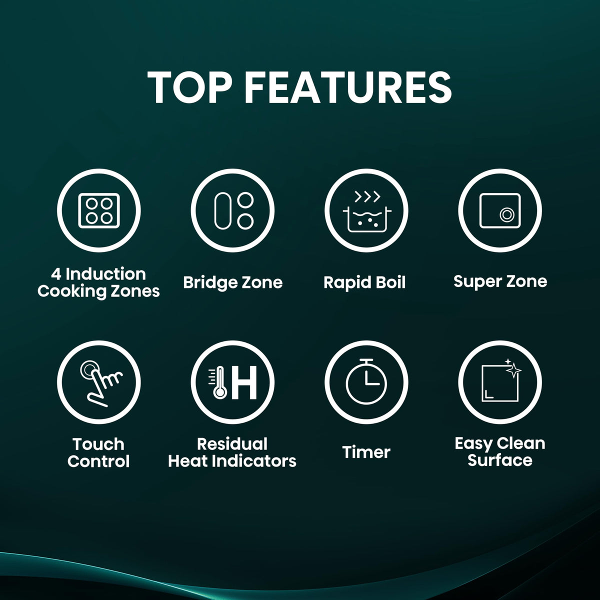 Hisense E6432C Built-in 60cm Electric Ceramic Hob with Child Lock, Touch control, Timer Function - Black 7200W, 20 x 24 x 2 inches (L x W x H)