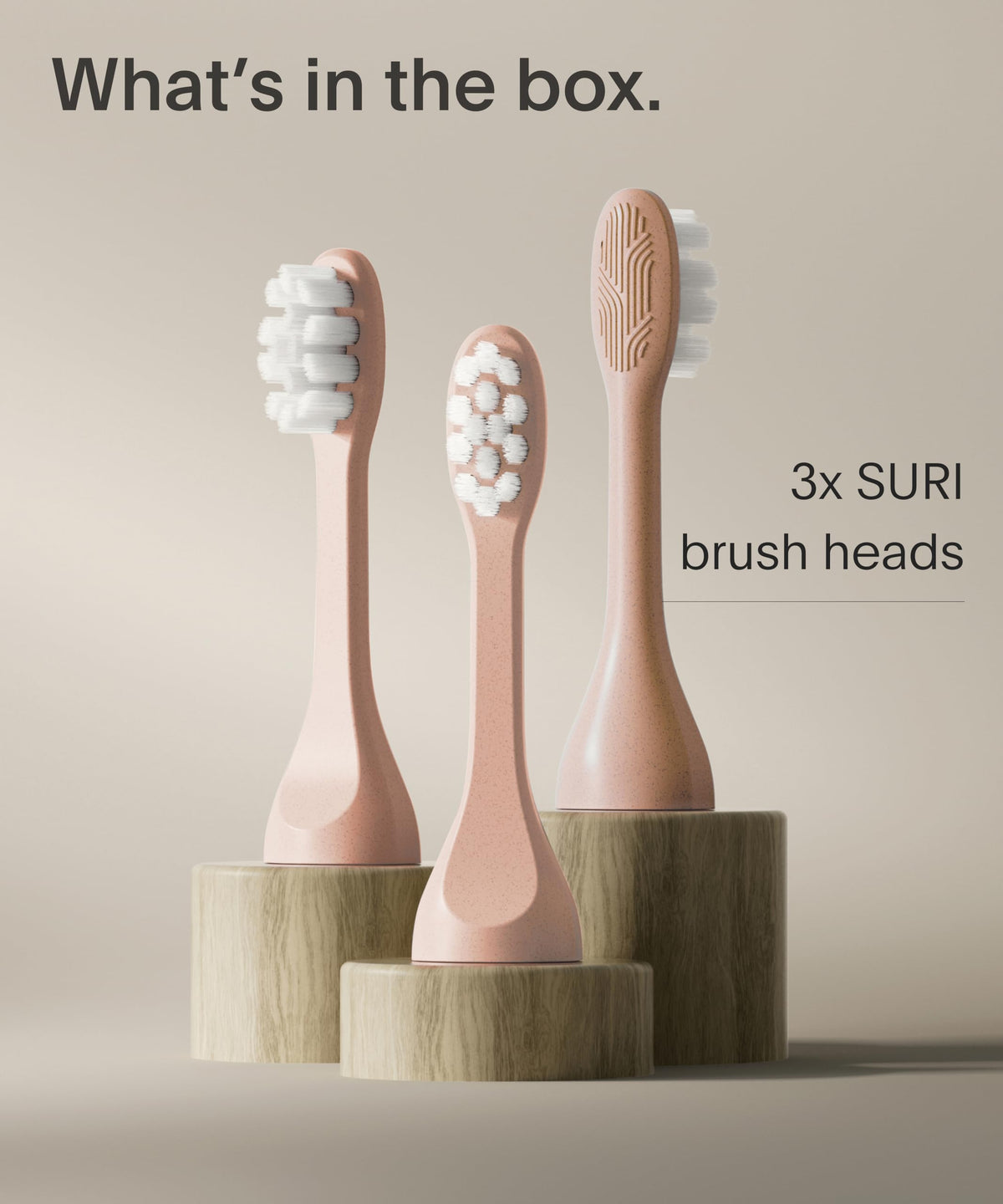 SURI Recyclable Electric Toothbrush Heads | Core & Pro Compatible | Long Lasting Replacement Heads | Pack of 3 | Winter Fern