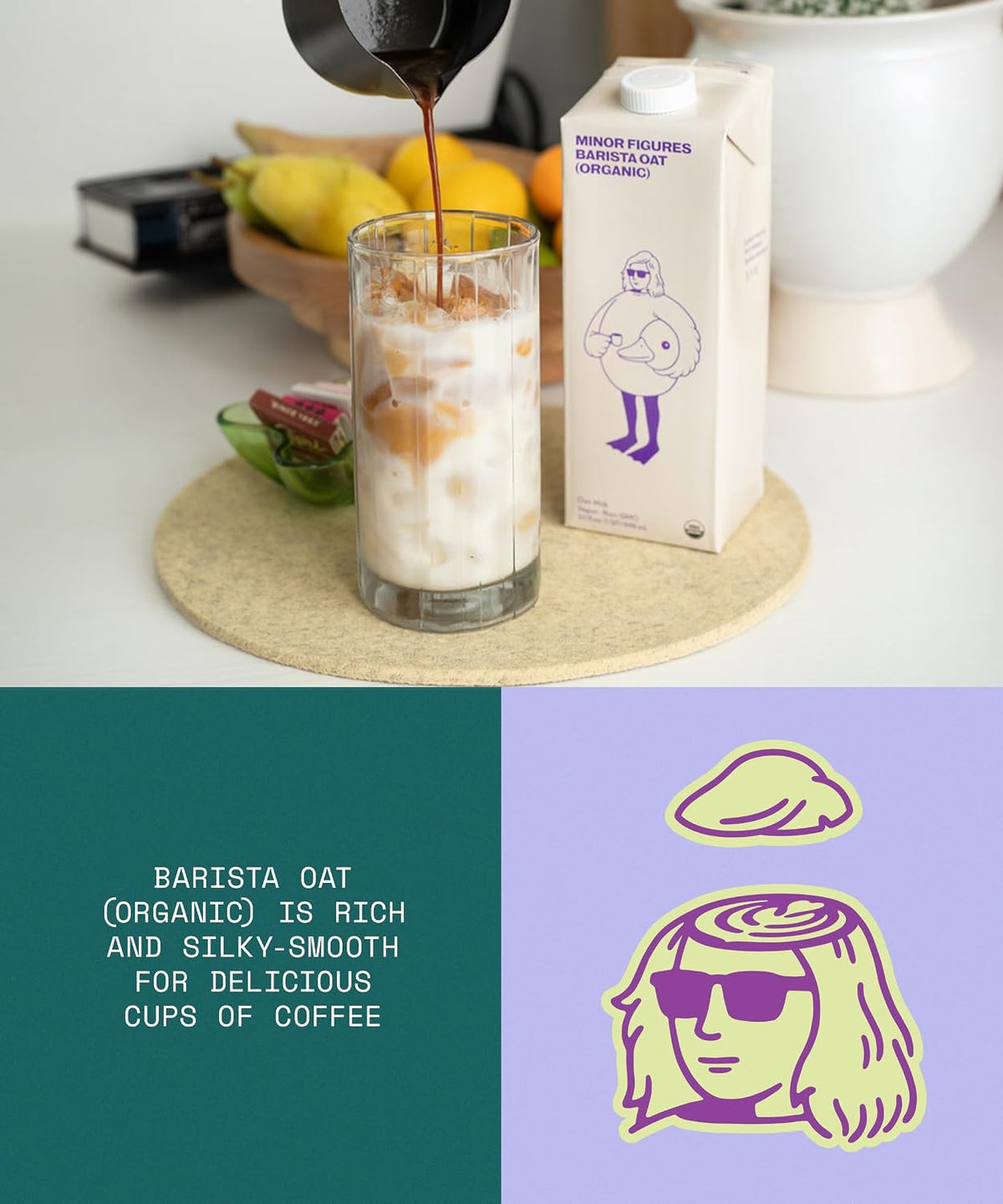 Minor Figures Barista Oat (Organic) – Perfect for Smooth, Silky Coffees – Vegan – Non-Dairy – Shelf-Stable – 1L x 6 Cartons