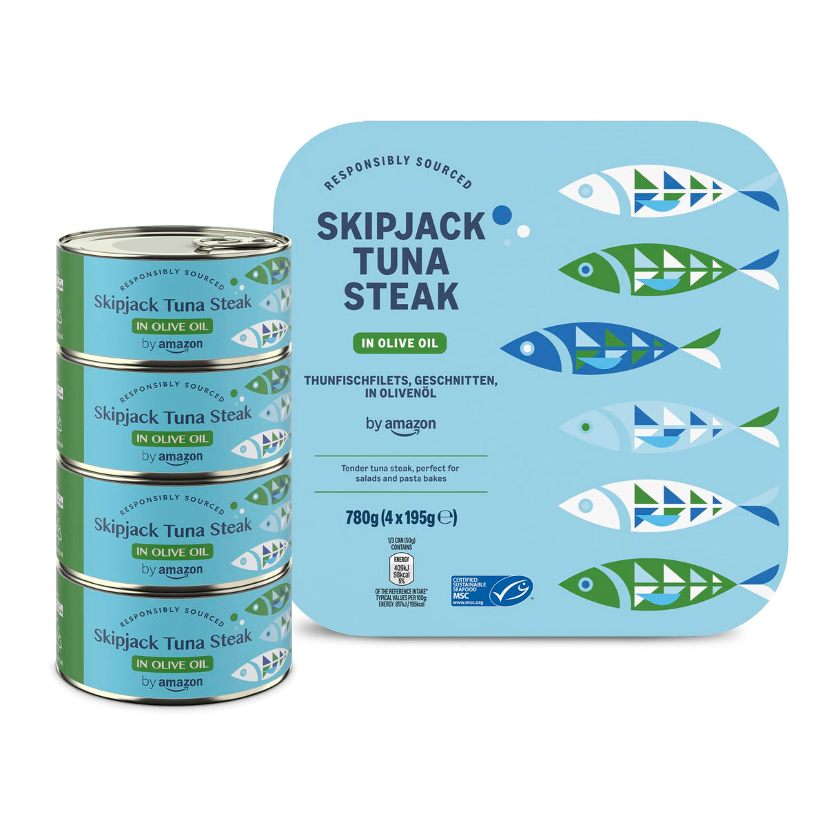 by Amazon MSC Skipjack Tuna Chunks in Spring Water, 4x145g