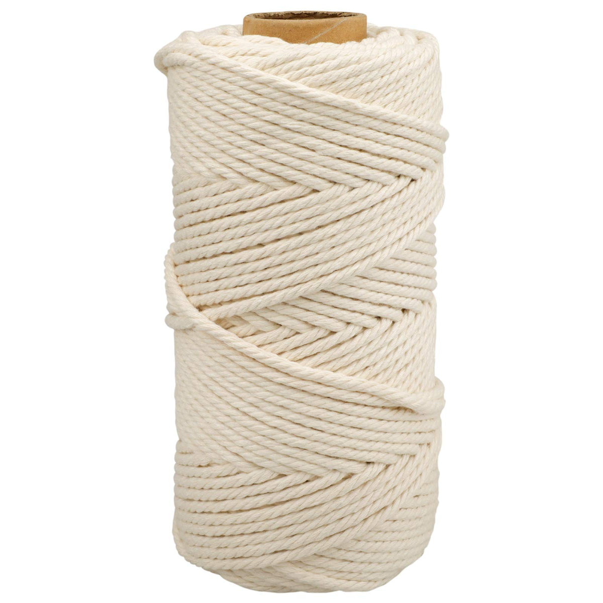 jijAcraft 4MM White Macrame Cord: 100M Cotton String Twine for Crafts