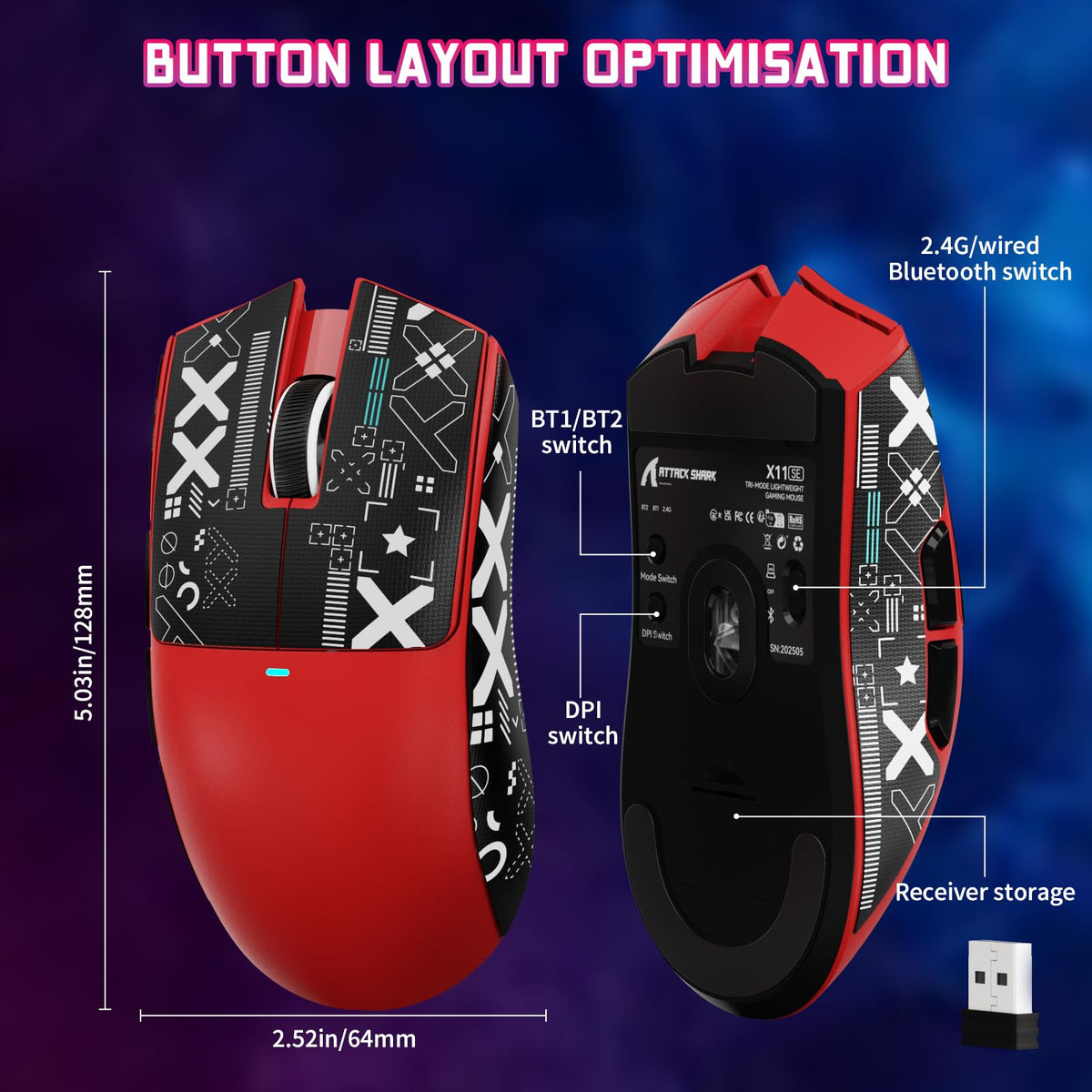 ATTACK SHARK X11 SE Wireless Gaming Mouse for PC/Xbox/PS/Mac