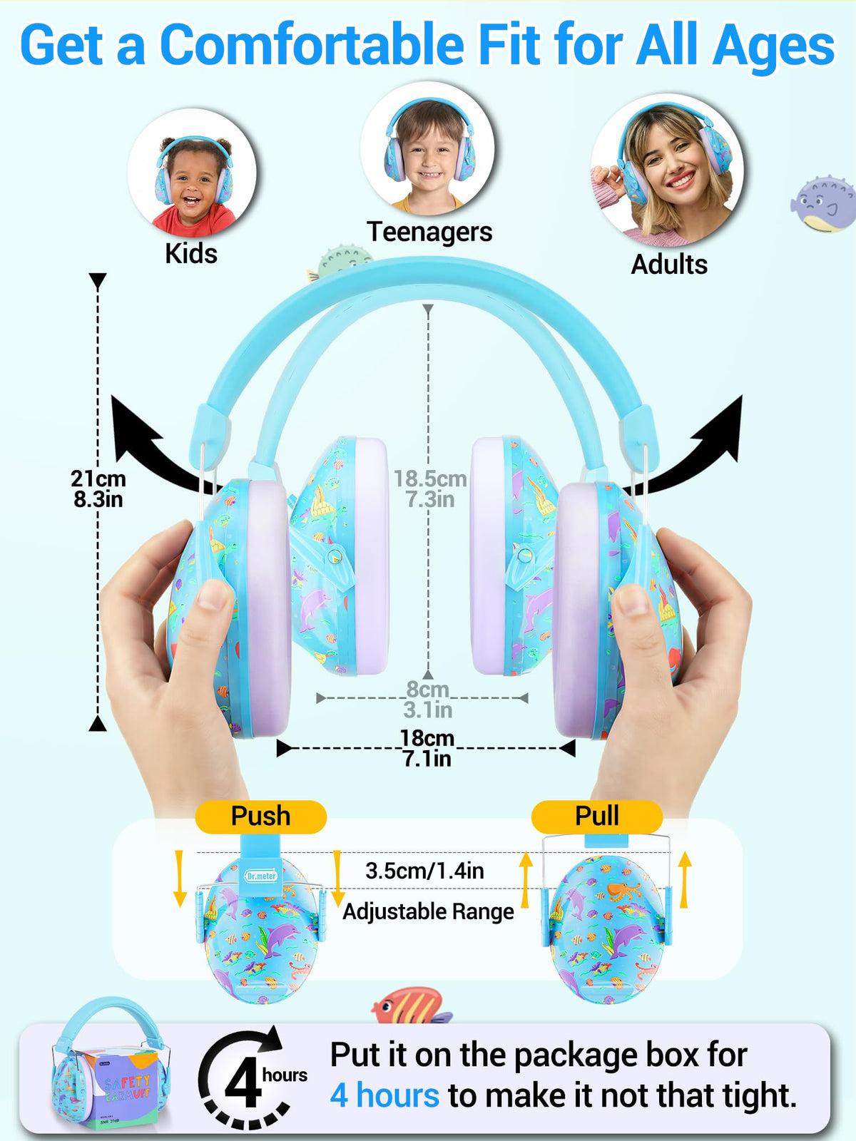 Dr.meter Ear Defenders Children SNR 27.4dB for Autism, Sensory Needs