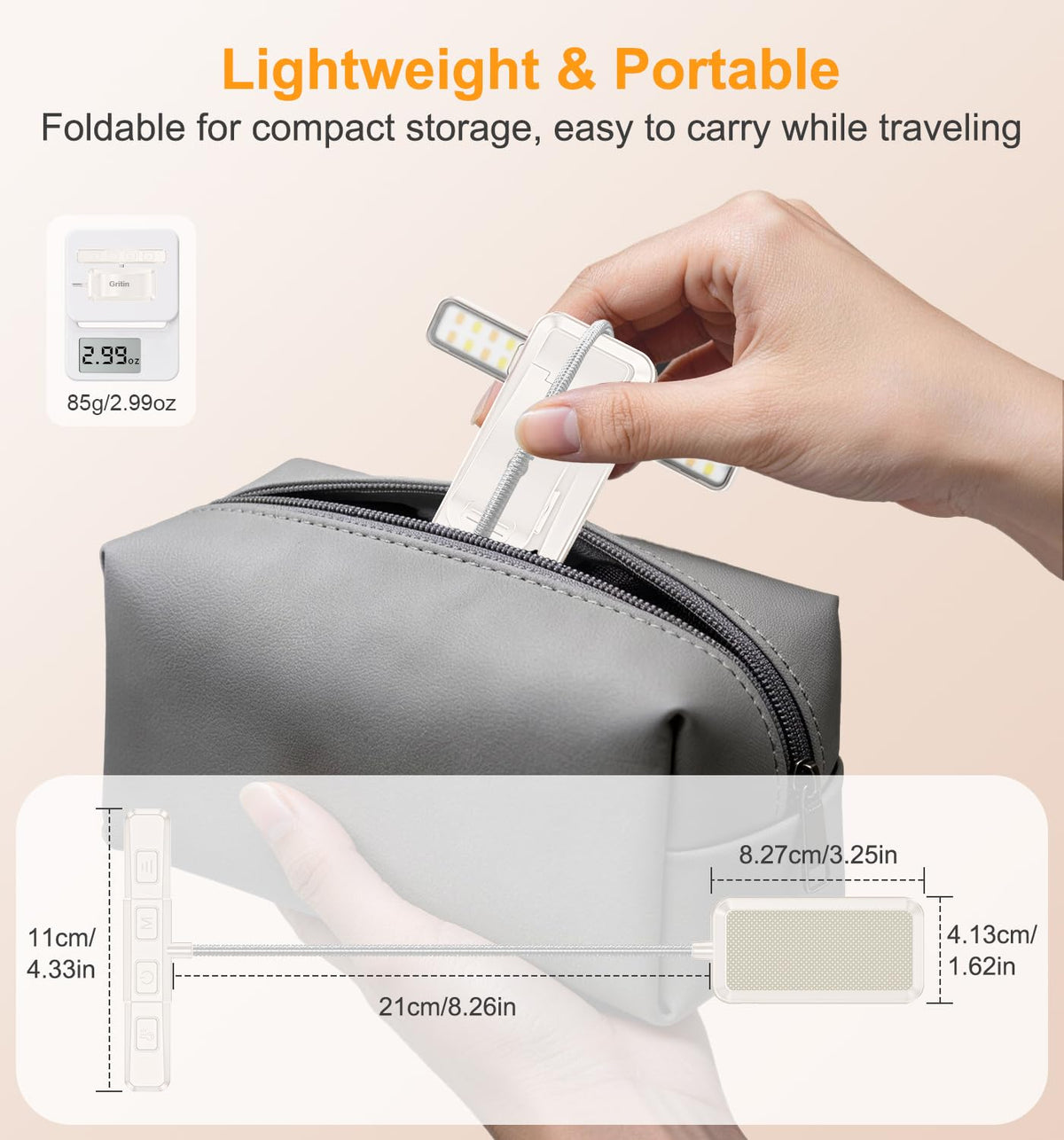 Gritin 2026 Gen 2 Book Light for Reading-32 Eye Caring Full Spectrum LED