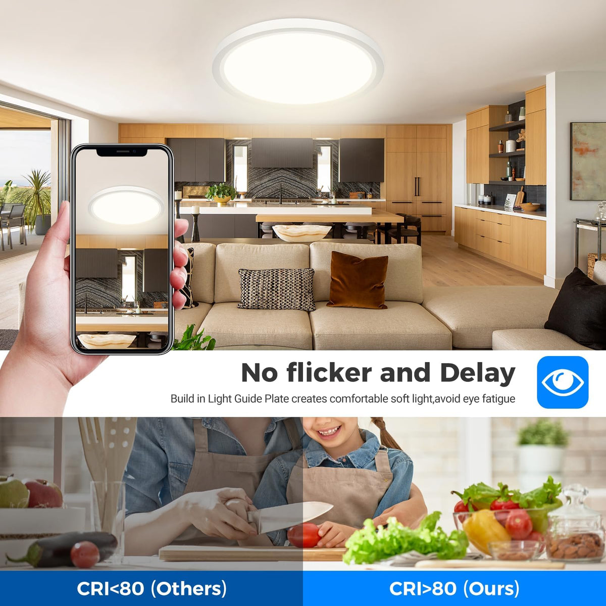 Peasur Bathroom Light, 3000K/3500K/4000K/5000K/6500K 5 Color Temperature