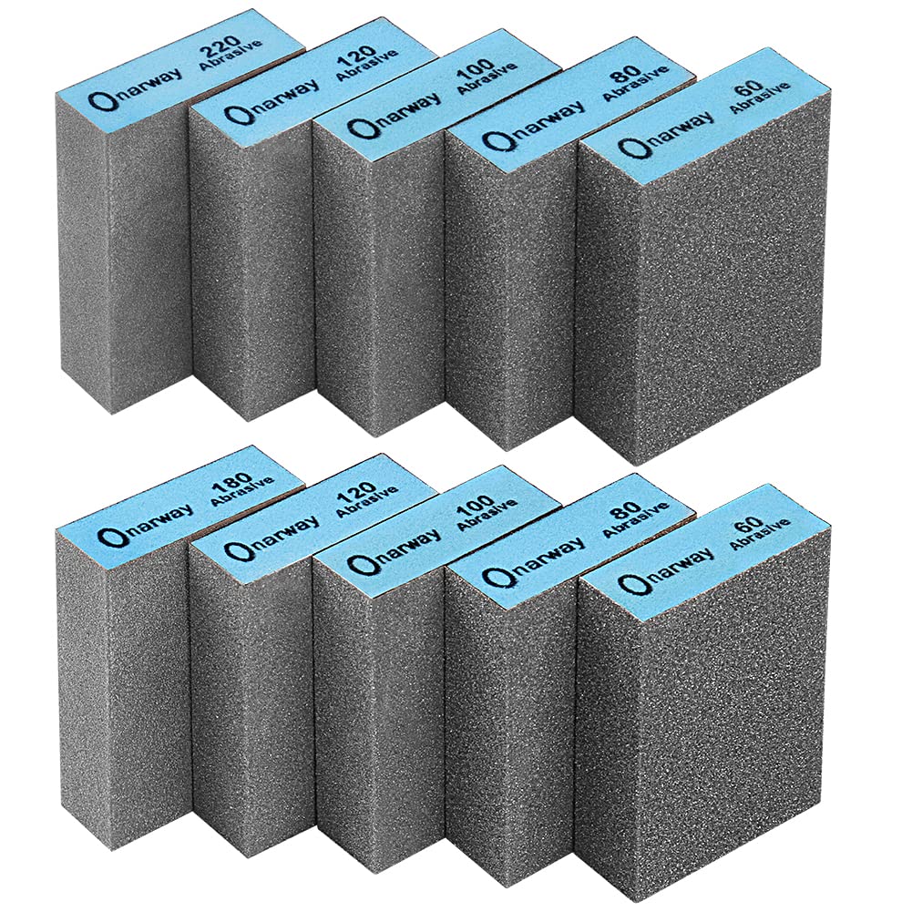 Onarway Sanding Blocks 24 Pack Wet and Dry Dual-use Sandpaper Sponges