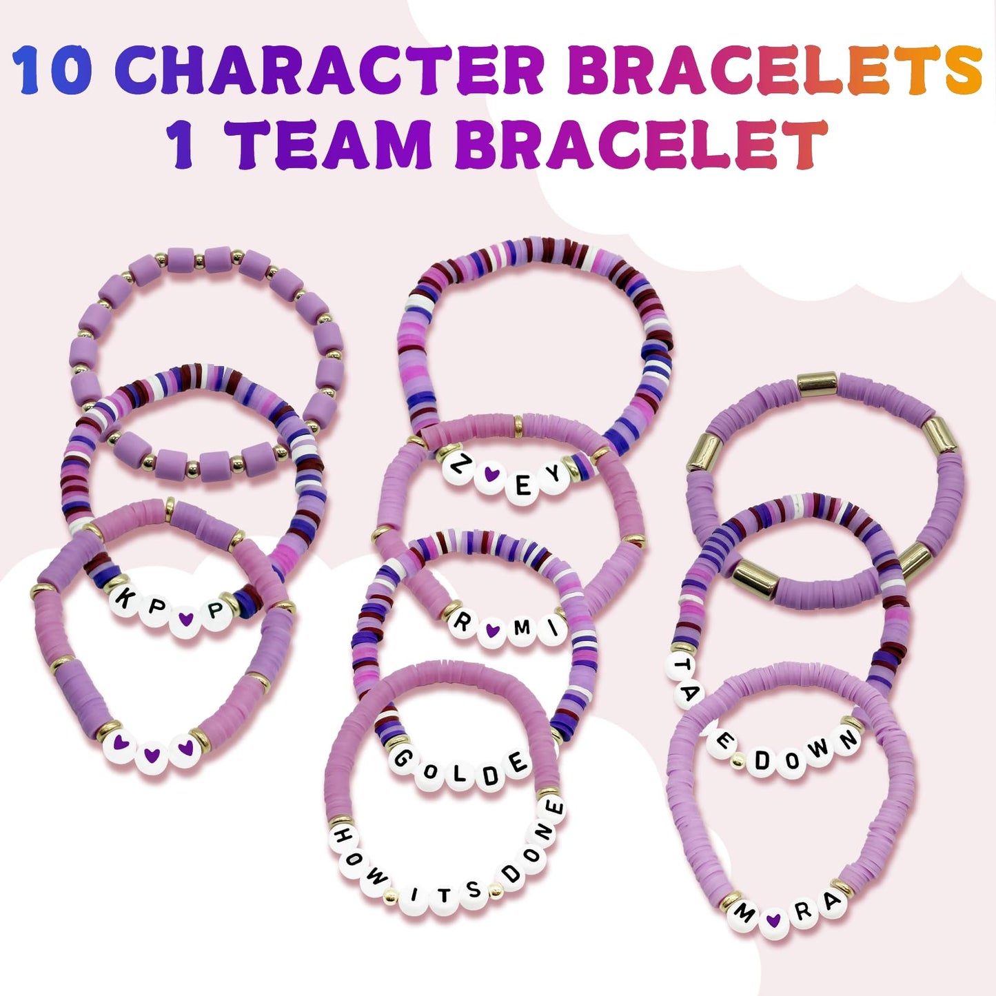 For Grils Bracelet Korea-pop DemOn Friendship Merch Bracelets Stackable Stretch Hunters Singer Inspired Letter Bracelets for Girls Women Fans Valentine's Day Birthday Easter Gifts