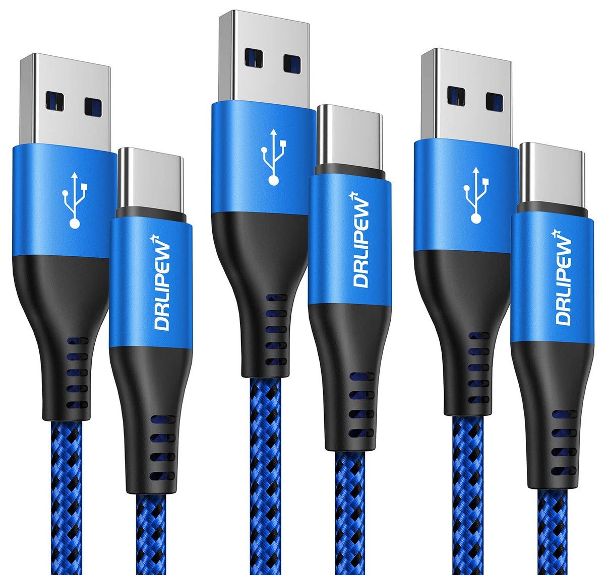 USB C Charger Cable 3M 3Pack,Extra Long USB to USB C Fast Charging Cable Braided,3A USB Type C Lead Fast Charge Compatible with Samsung Galaxy S21 S22 Plus S23 S20 S10,A54 A21s A20e,Xperia,PS5,Switch