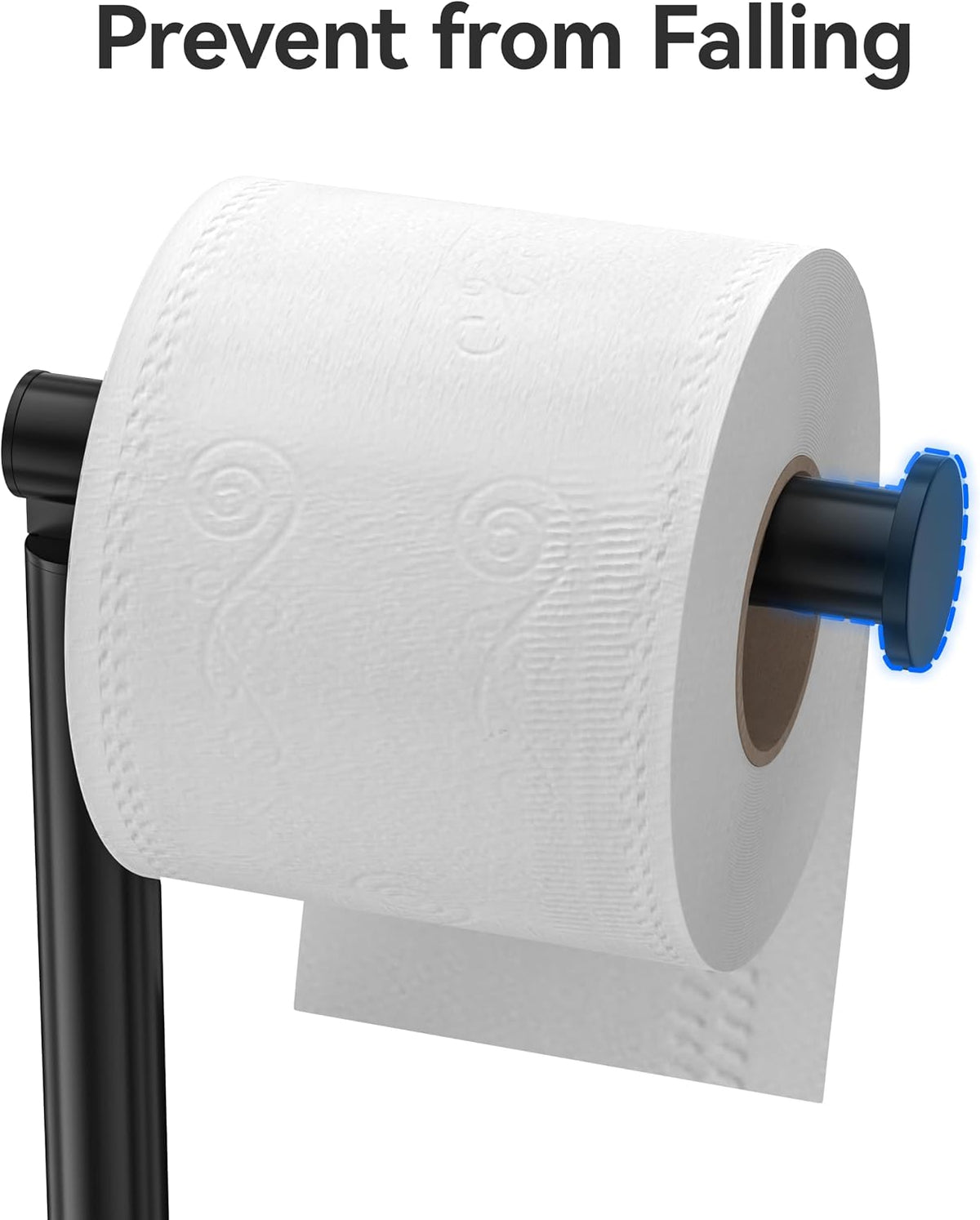 Stainless Steel Free-standing Toilet Roll Holder, Heavey Base,Black