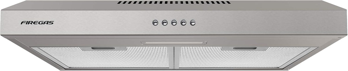 FIREGAS 60cm Visor Cooker Hood, Black Under Cabinet Range Hood, Top Vented