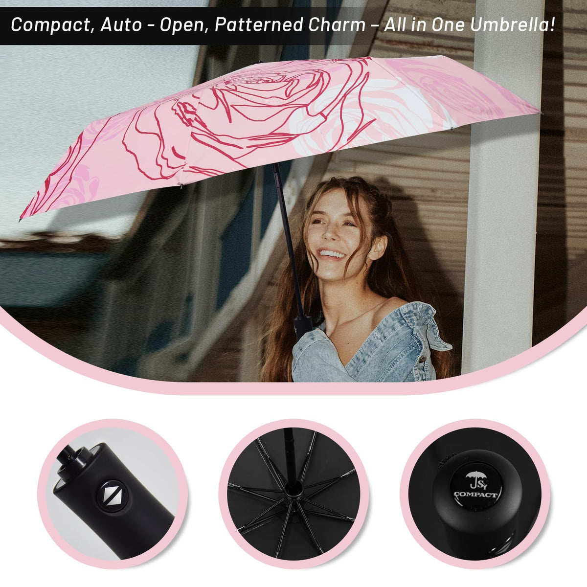 SY COMPACT Travel Umbrella Windproof Automatic Unbreakable UV Protection