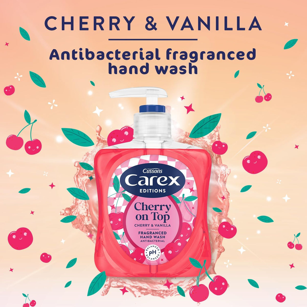 Carex Cherry On Top Antibacterial Handwash 6x250ml