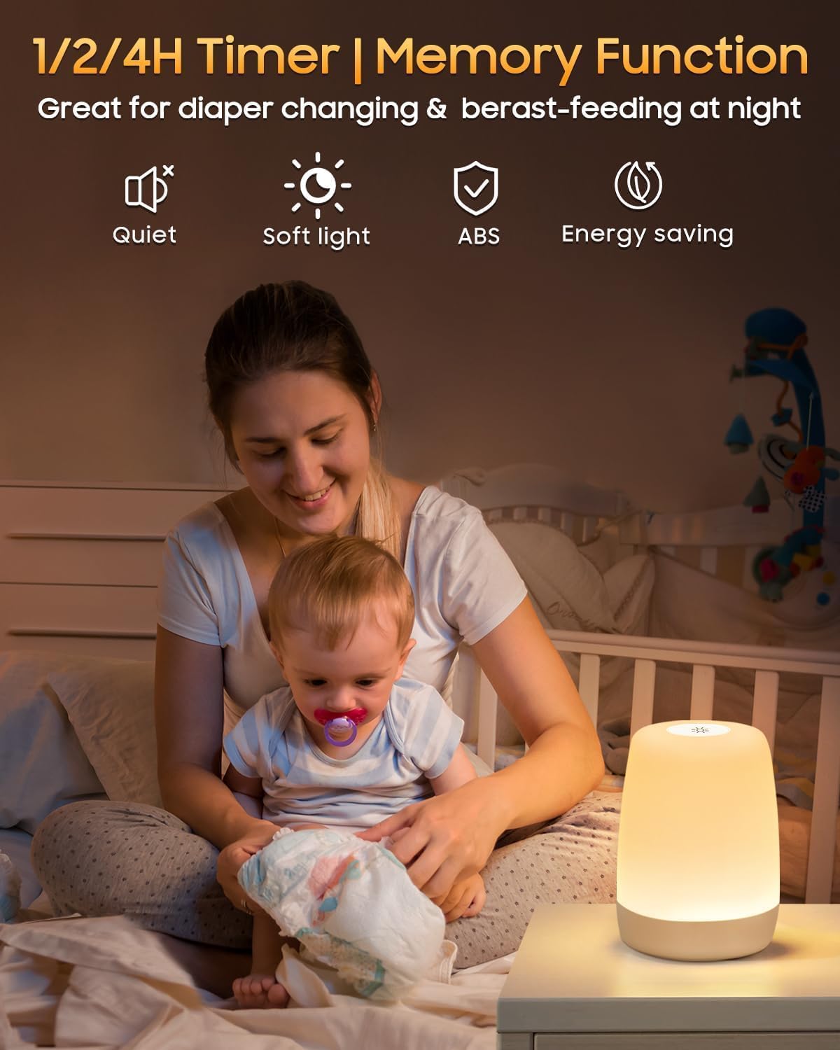 MEDE Night Light, Dimmable Bedside Lamps with RGB for Toddler, Kids, Adults