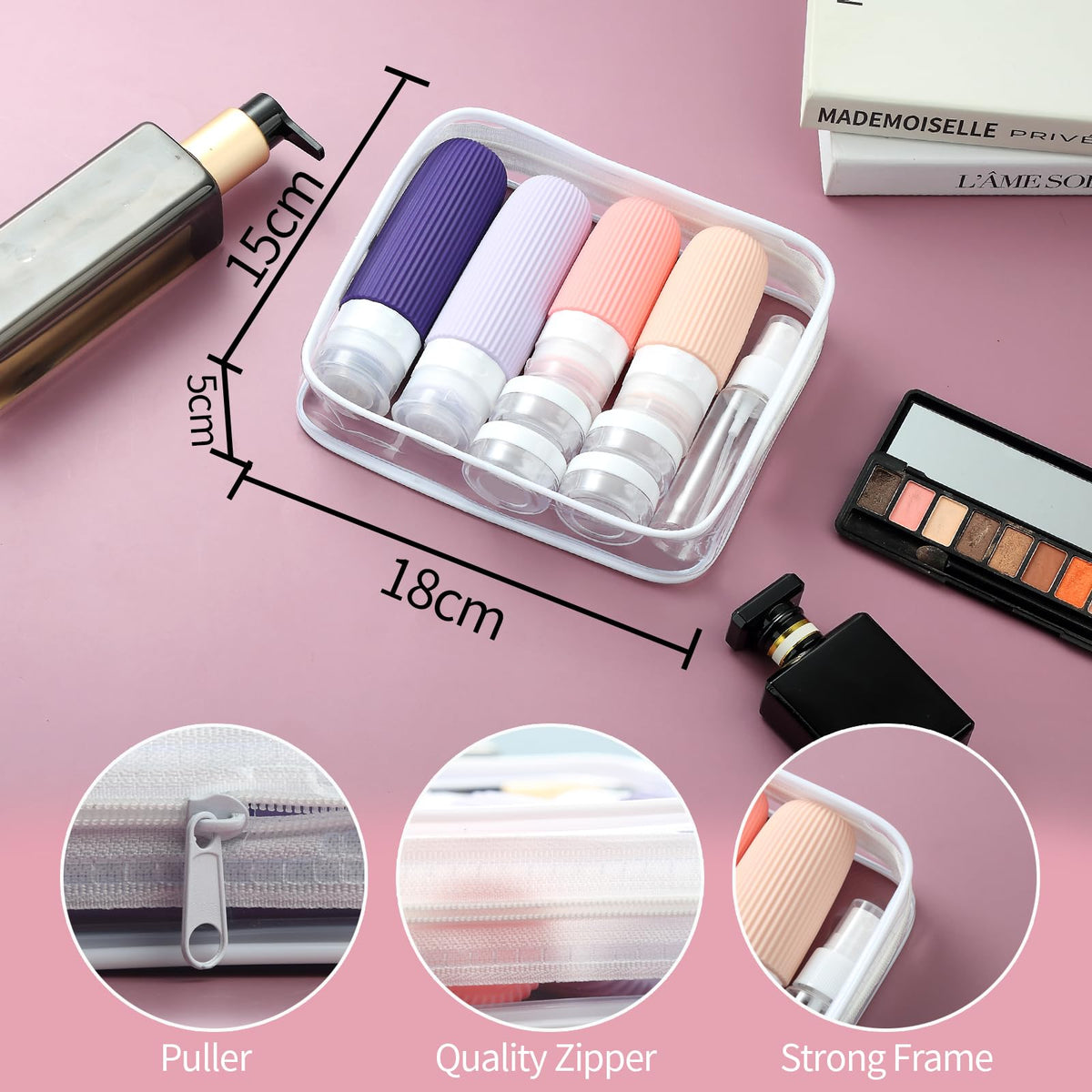 Mrsdry Travel Bottles for Toiletries, 16 Pack Silicone Travel Bottles Set, Leakproof Travel Size Toiletries, BPA Free Travels Containers for Toiletries, Traveler Accessories for Shampoo Conditioner
