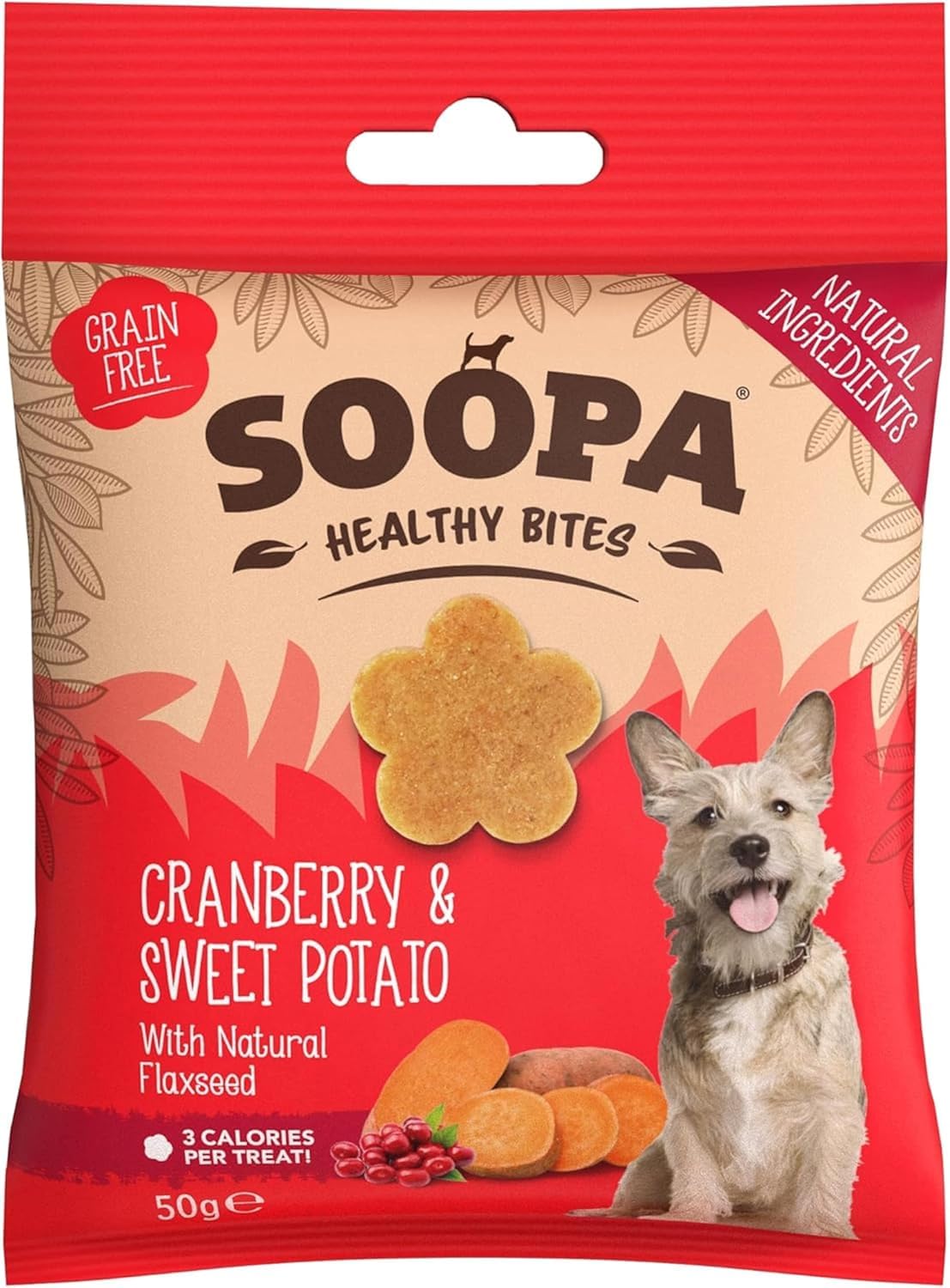 Soopa Strawberry Dog-Quiri Healthy Bites, Dog Training Treats, 50 g, 1-Pack