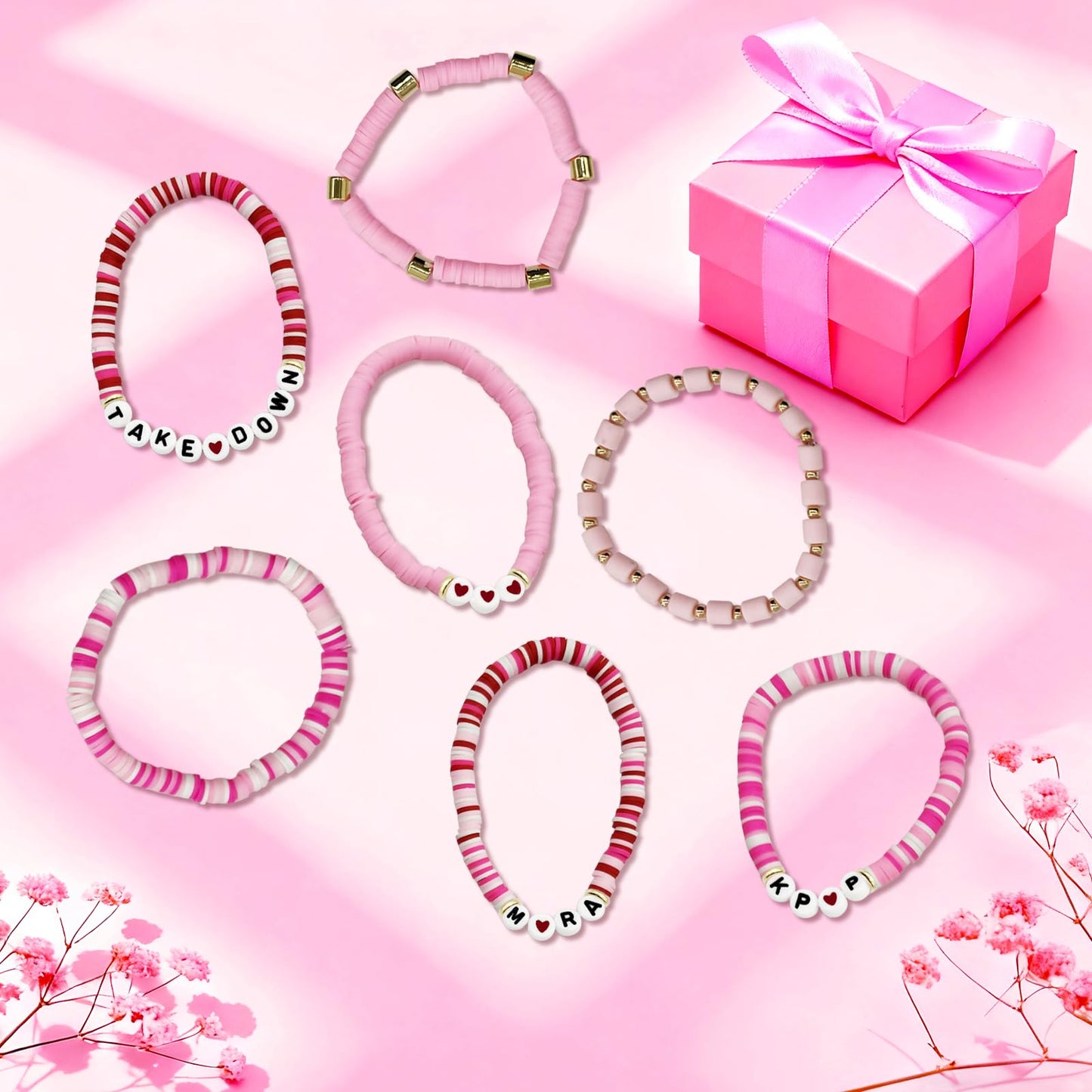For Grils Bracelet Korea-pop DemOn Friendship Merch Bracelets Stackable Stretch Hunters Singer Inspired Letter Bracelets for Girls Women Fans Valentine's Day Birthday Easter Gifts