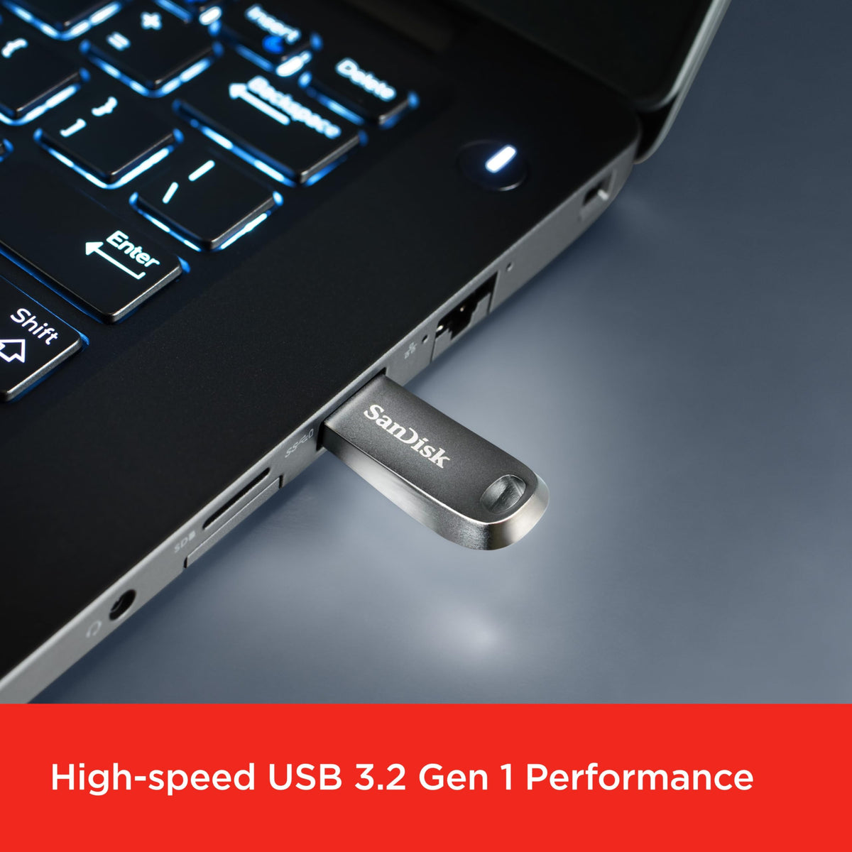 SanDisk Ultra Luxe 128 GB USB Flash Drive USB 3.1 up to 150 MB/s, Silver (Pack of 5)