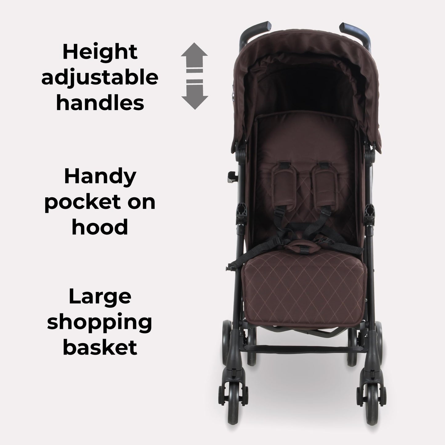 My Babiie MB51 Stroller – from Birth to 4 Years (22kg), Lightweight, Umbrella Fold, Travel Buggy for Toddlers, Pushchair Includes Footmuff, Cup Holder, Rain Cover - Blush Pink