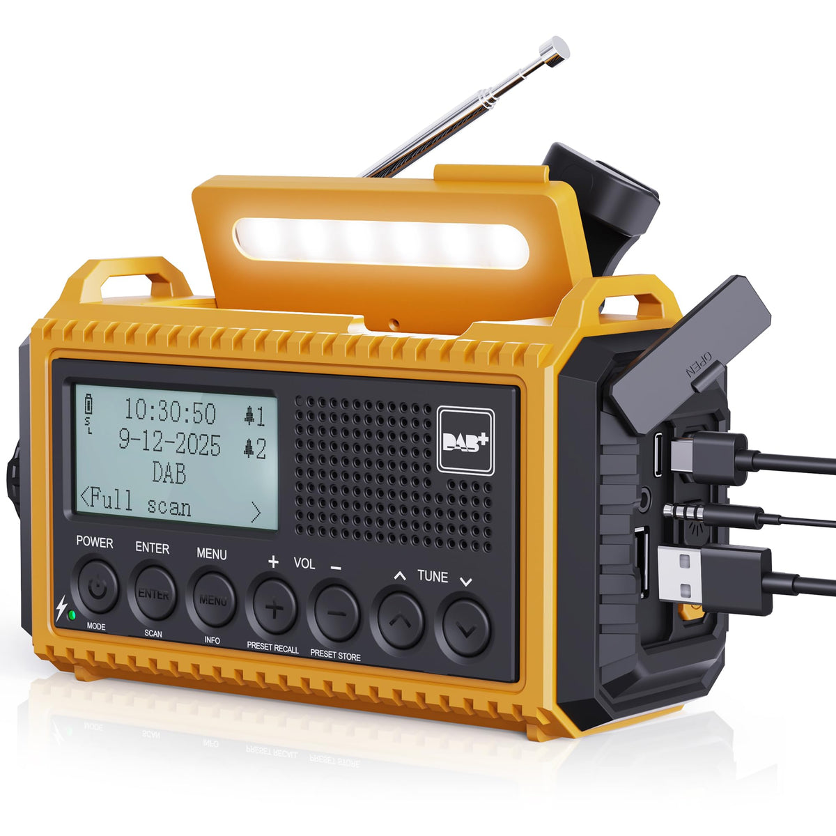ROCAM Wind up Radio Solar, Battery, Torch, Portable DAB Radio
