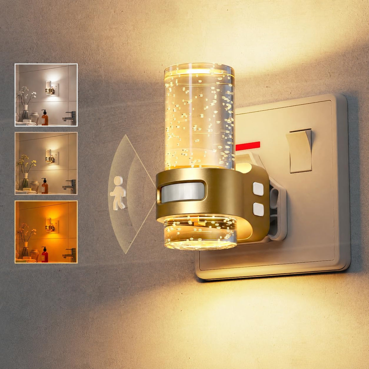 LOHAS-LED Night Light Plug in Wall with Motion Sensor, Dimmable Night Light