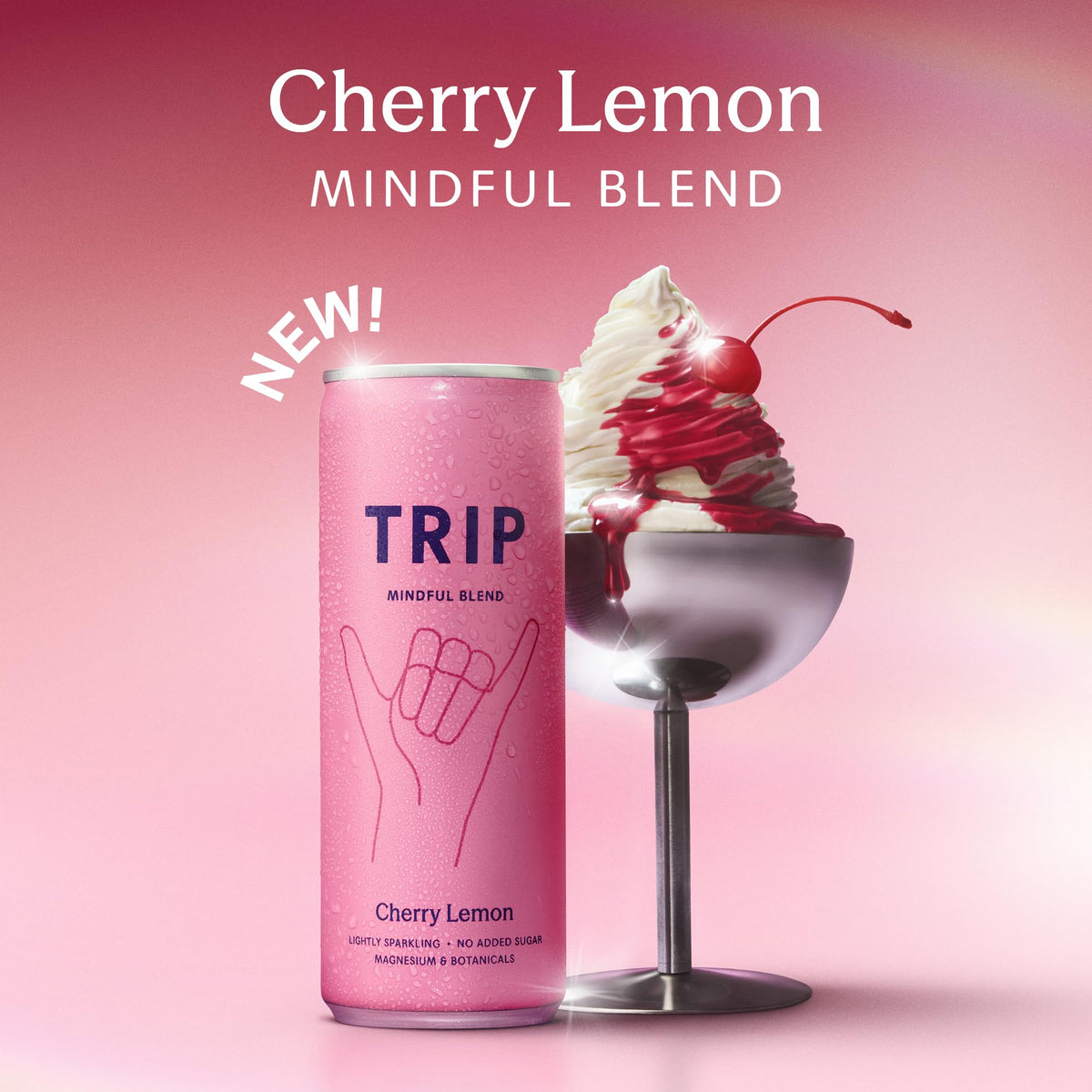 TRIP Cucumber Mint Sparkling drink with 120MG calming Magnesium + Lion’s Mane + Chamomile + Lemon Balm. Low Calorie and Vegan (Pack of 12 x 250ml) - Packaging Might Vary