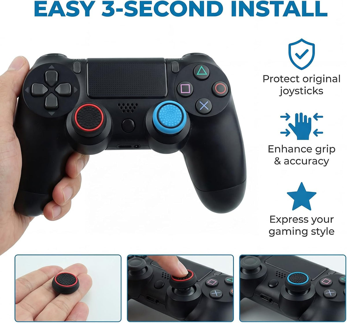 30 PcsThumb Stick Grips Caps