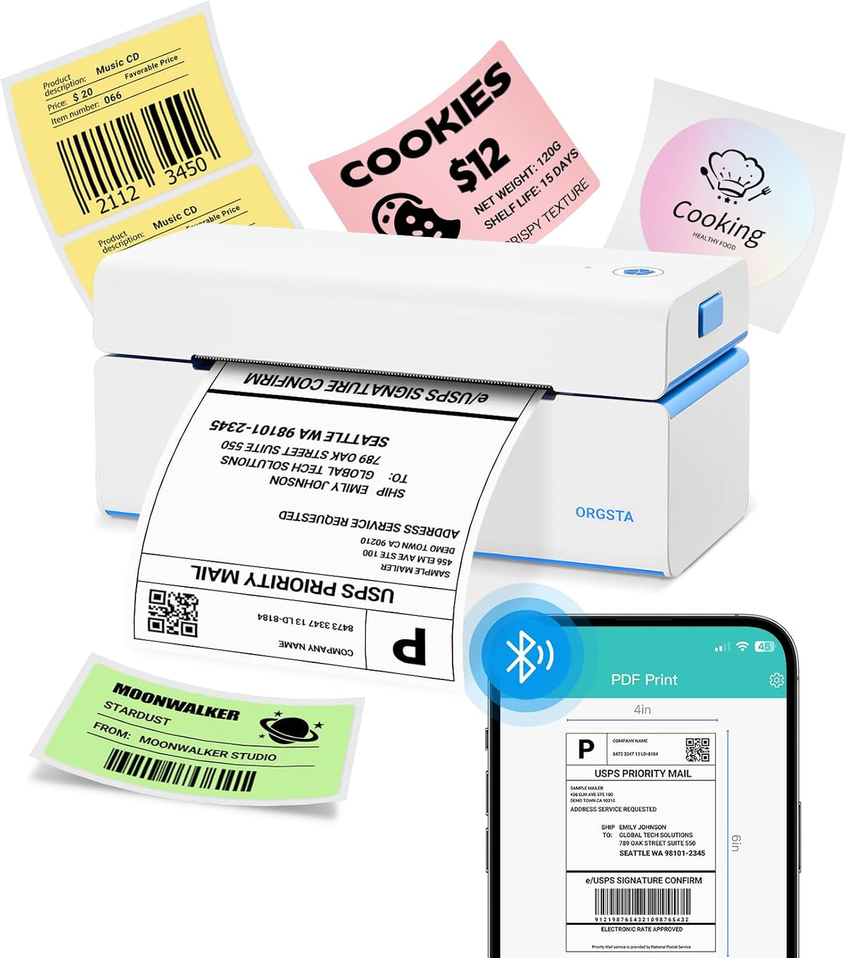 ORGSTA T001 Shipping 4x6 Thermal Label Printer Machine DHL Sticker Maker