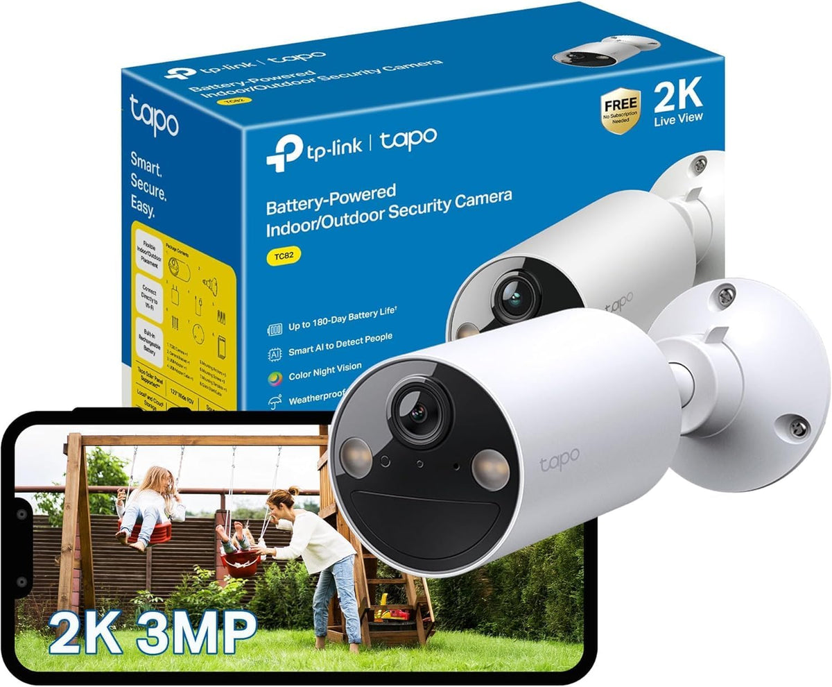 Tapo TC82 2K Battery Outdoor Security Camera Wireless