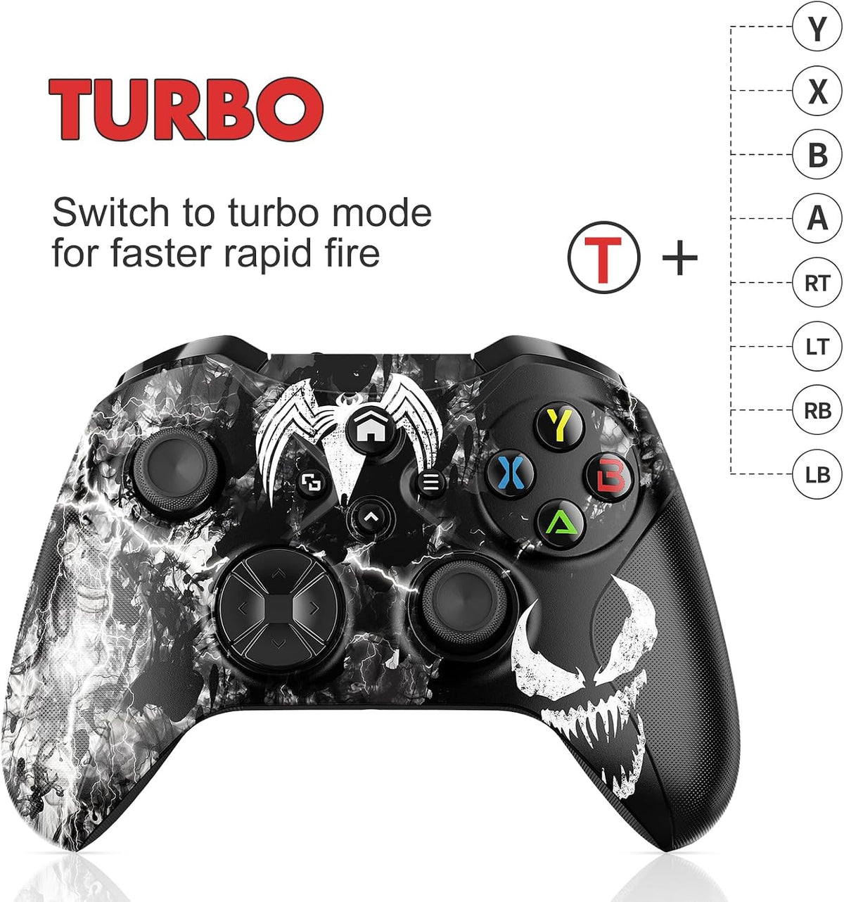 Lapezei Wireless Controller for Xbox Series S/X, Xbox One/PC, Bluetooth Gamepad with Back Paddles, Quadruple Vibration, Turbo, Macro, 3.5mm Audio Jack