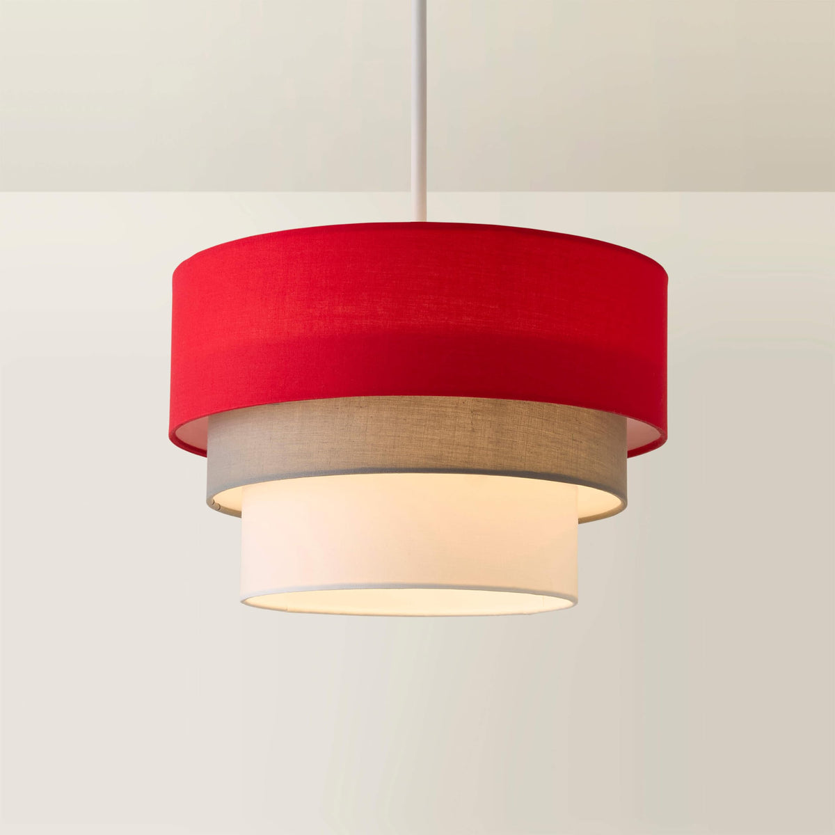 MiniSun | Round Modern 3 Tier Fabric Ceiling Pendant Light Shade in Black | Pendant Lights, Home Décor & Improvement Essential | 30cm Shade Width