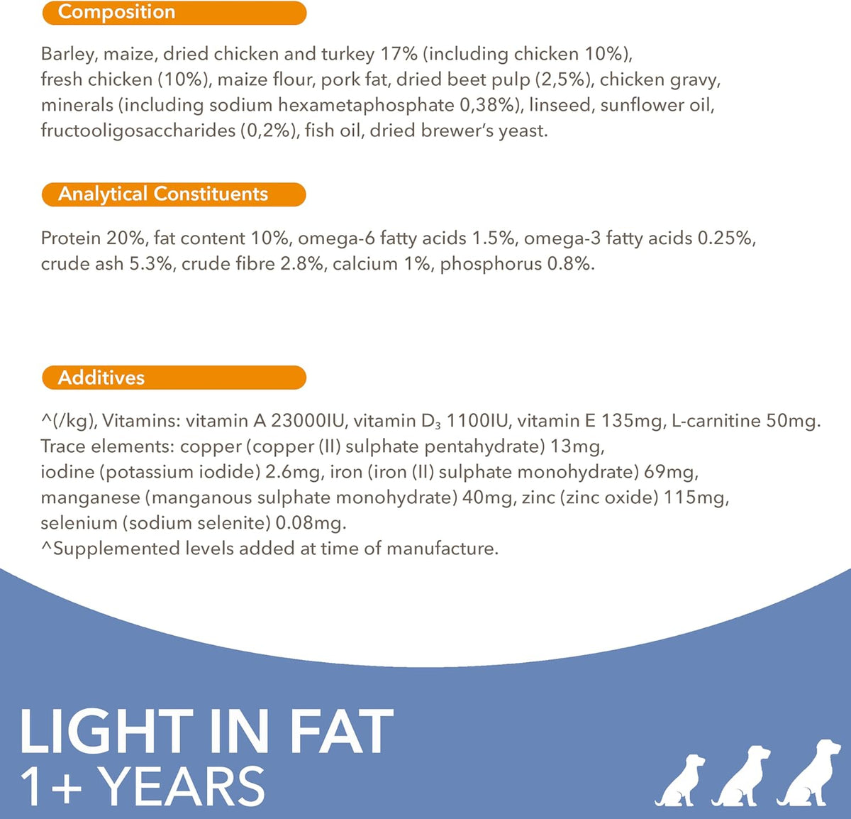 IAMS Light in Fat Complete Dry Dog Food Chicken 3kg - 30% Lower Fat Formula