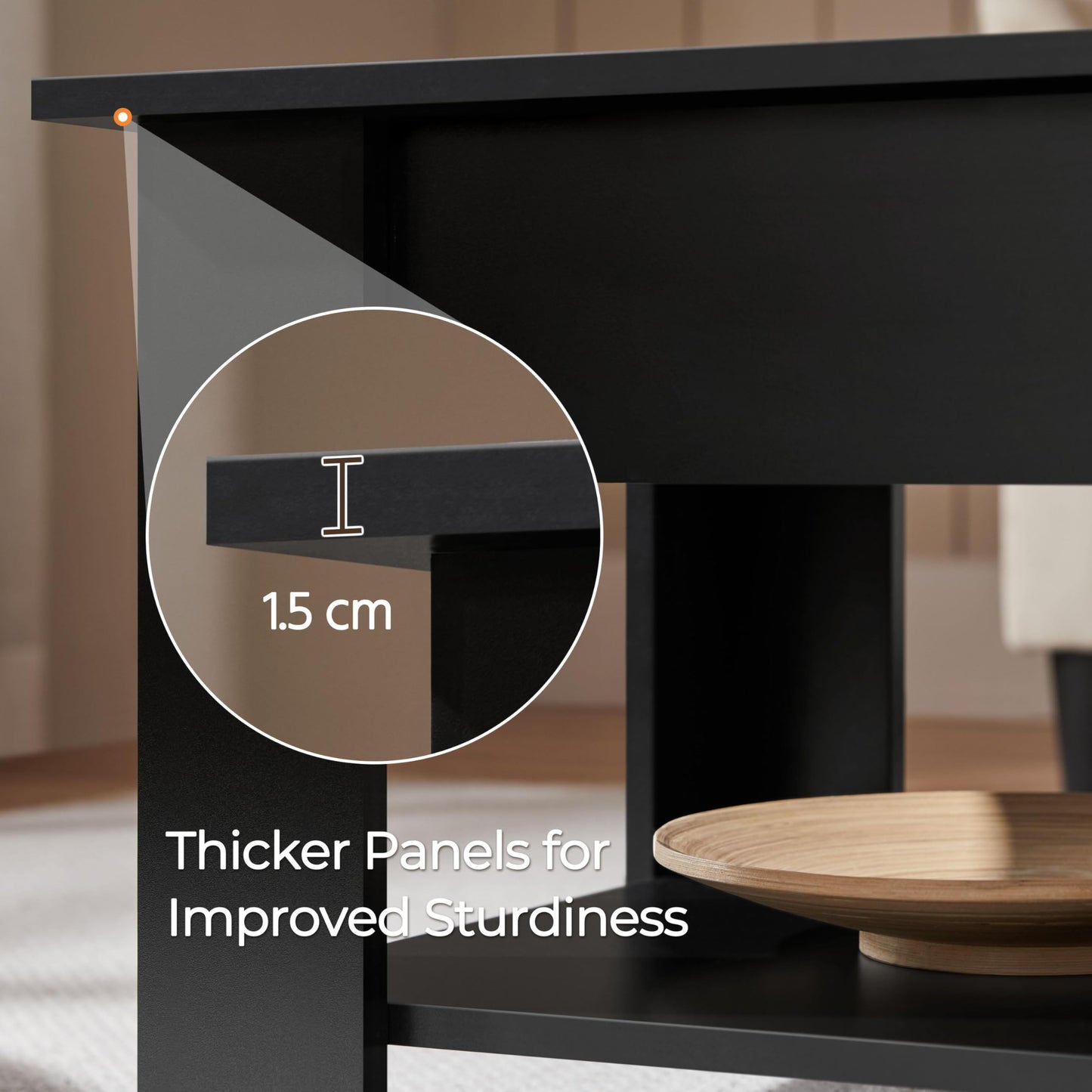 Yaheetech Lift Up Coffee Table, Wooden Lifting Coffee Table with Hidden Storage Drawer and Open Shelf, Space-saving Tea Tables for Living Room/Reception, Espresso