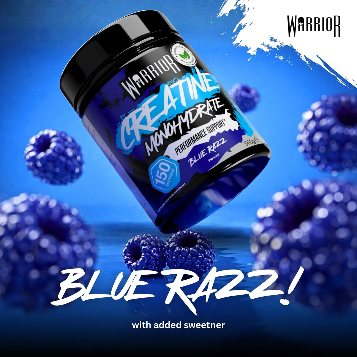 Warrior Creatine Monohydrate Powder 500g Pure Micronised (166 Servings)