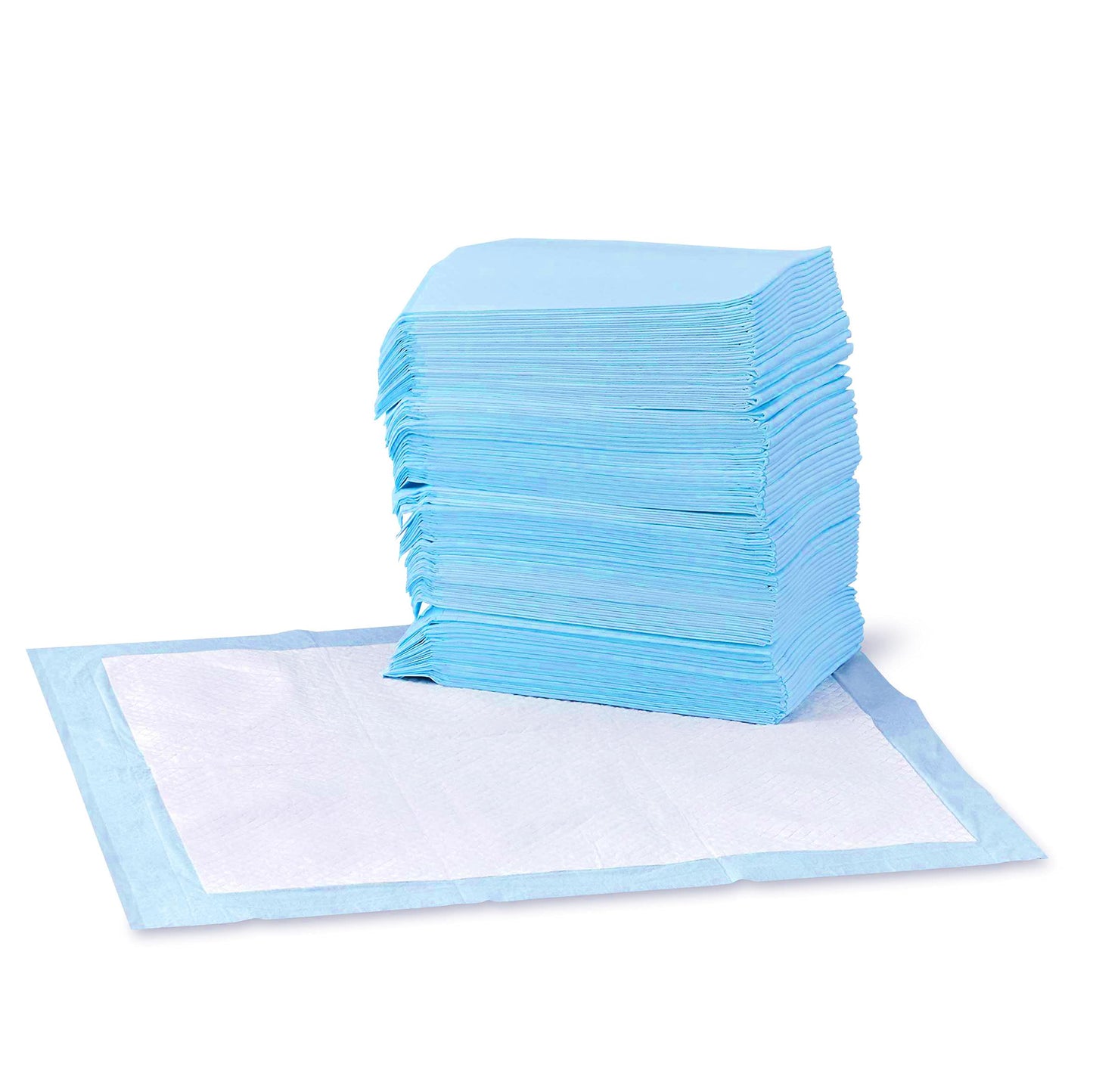 Basics Dog and Puppy Training Pads, Leakproof, 5-Layer Design with Quick-Dry Surface, Regular, Pack of 50, Blue