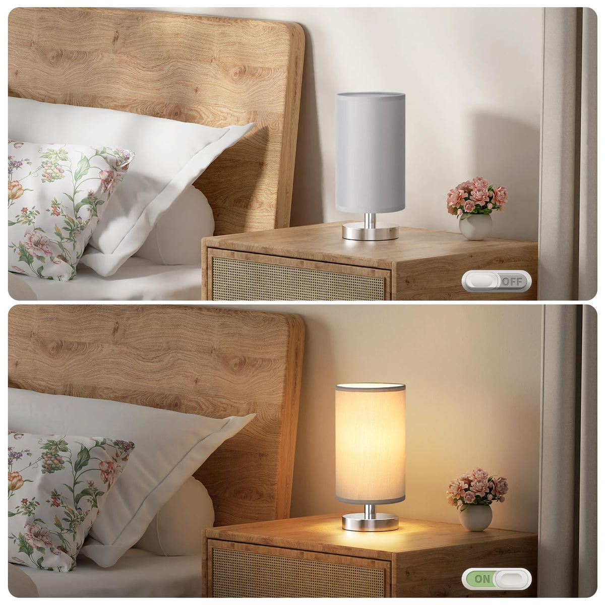 Aooshine Bedside Lamps, 3000K Warm Table Lamp for Bedroom Living Room