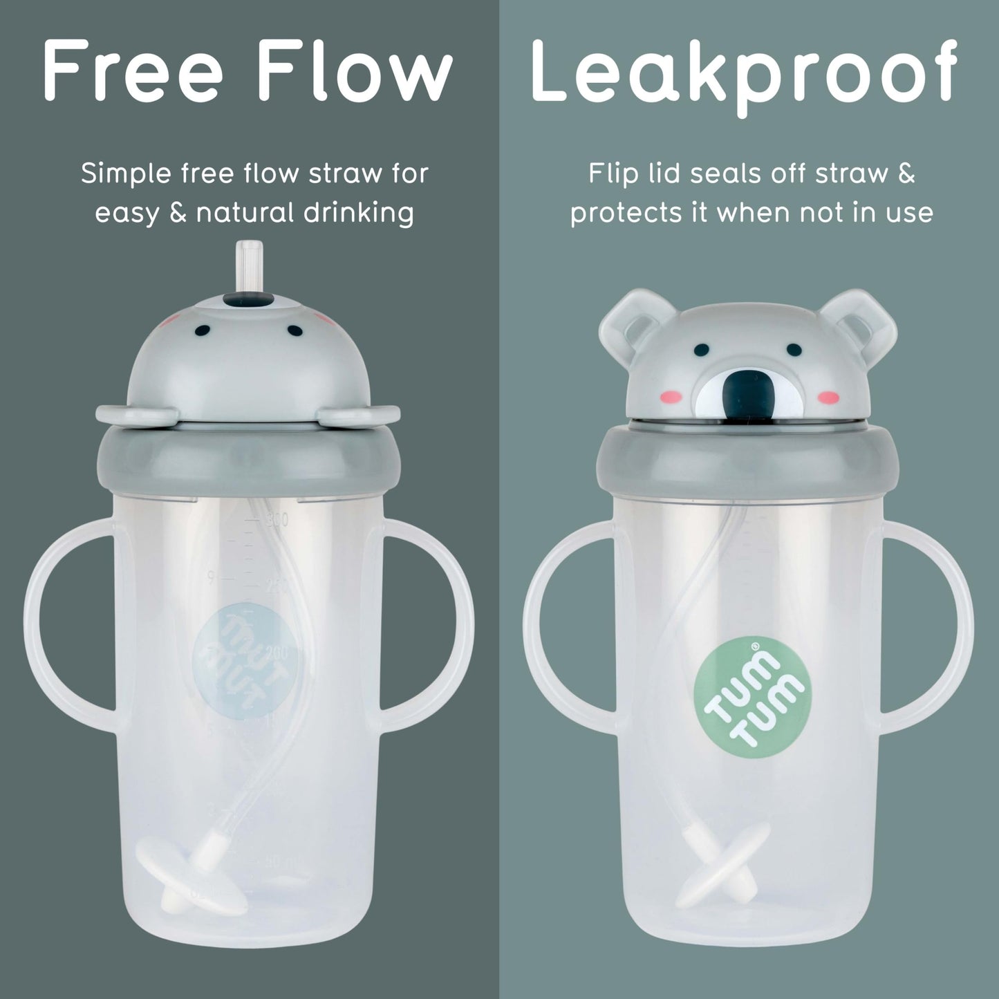 TUM TUM Tippy Up Free Flow Sippy Cup (No Valve), Sippy Cup for Toddlers, 200ml, BPA Free (Betsy Bear S3)
