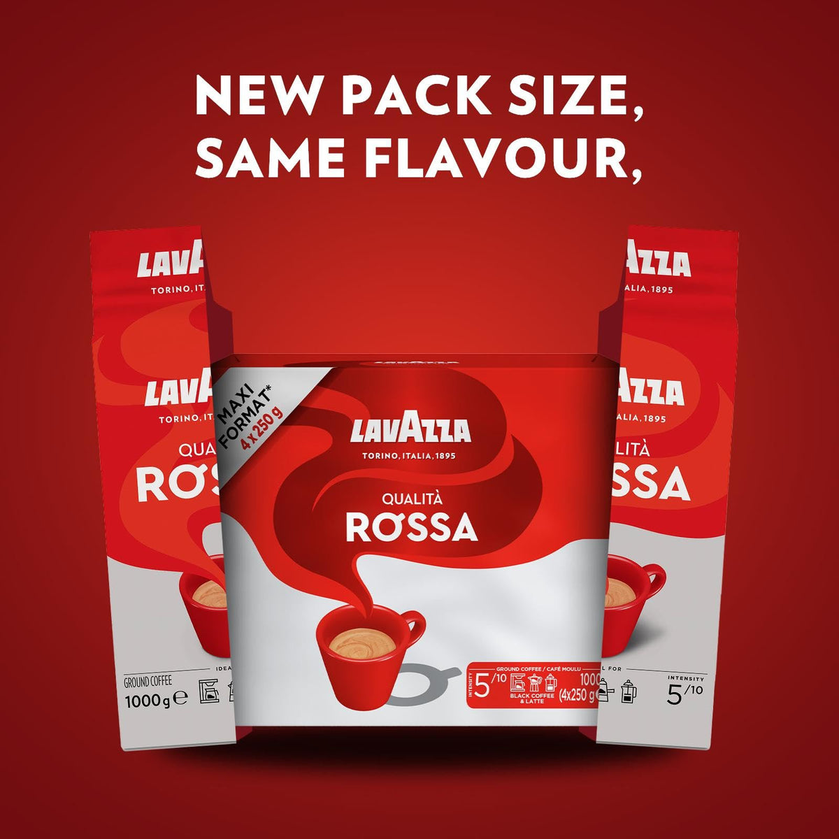 Lavazza Qualità Rossa, Ground Coffee Espresso 500 g (Pack of 2)