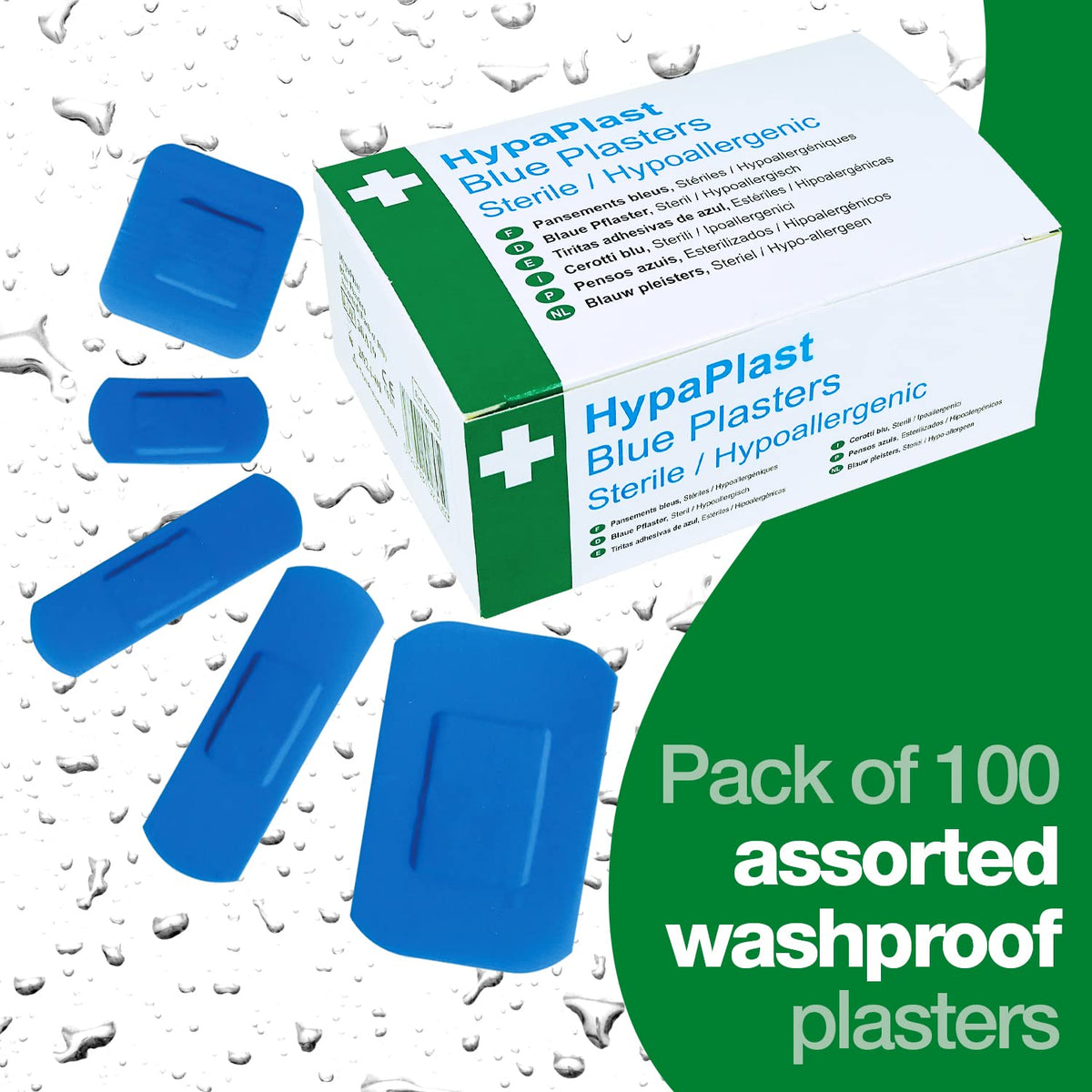 Safety First Aid Group HypaPlast Pink Washproof Plasters, 7.2 x 2.5 cm (Pack of 100)