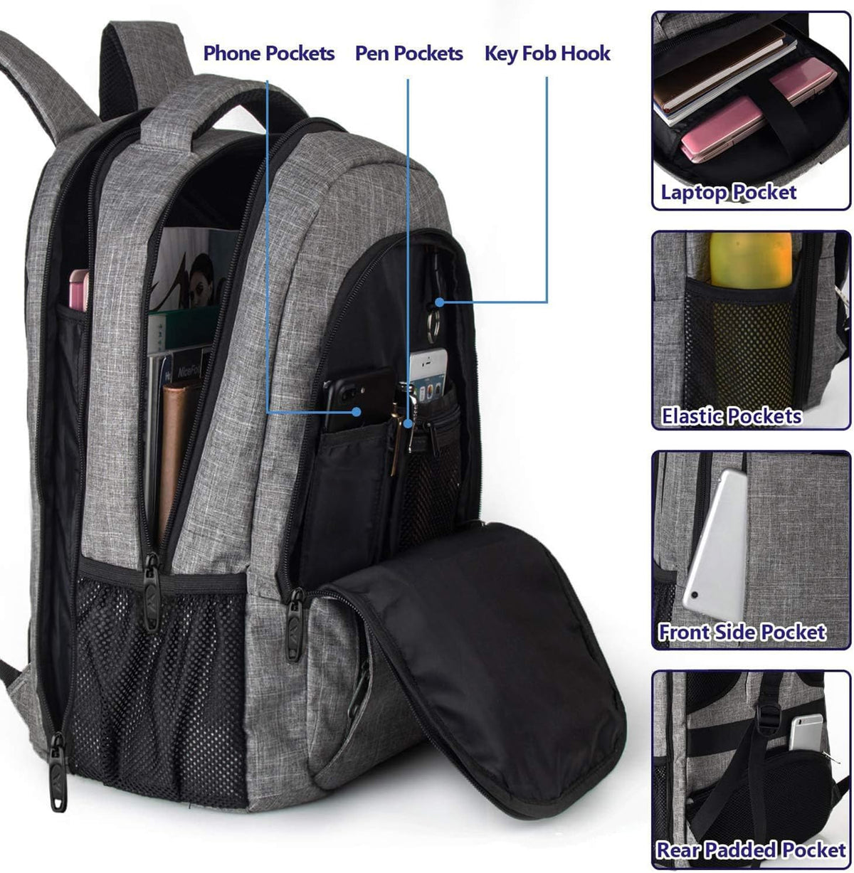 MATEIN Travel Laptop Backpack, Work Bag Laptop Bag, Rucksack for Men Work