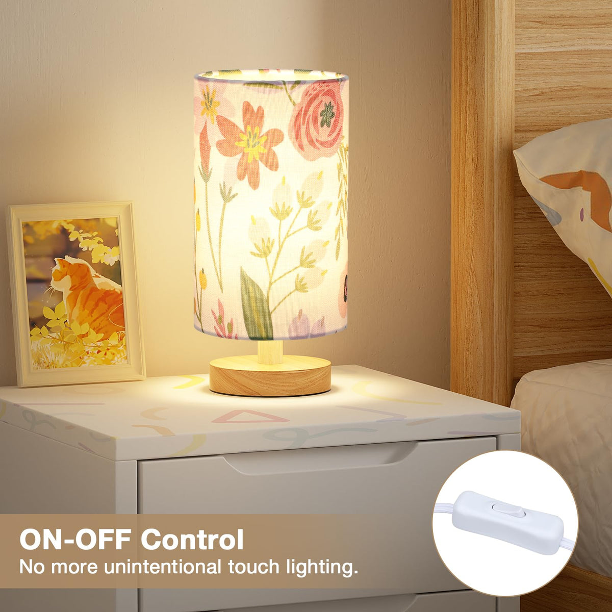 Aooshine Bedside Lamps, 3000K Warm Table Lamp for Bedroom Living Room