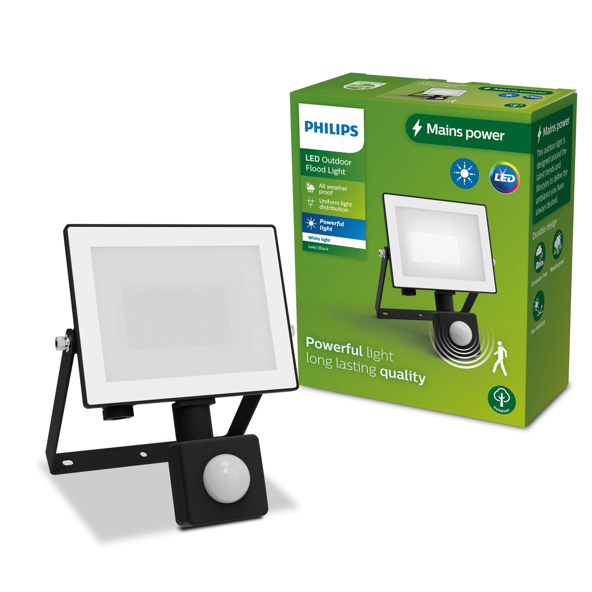 Philips Lois Outdoor Floodlight, White, 10 W